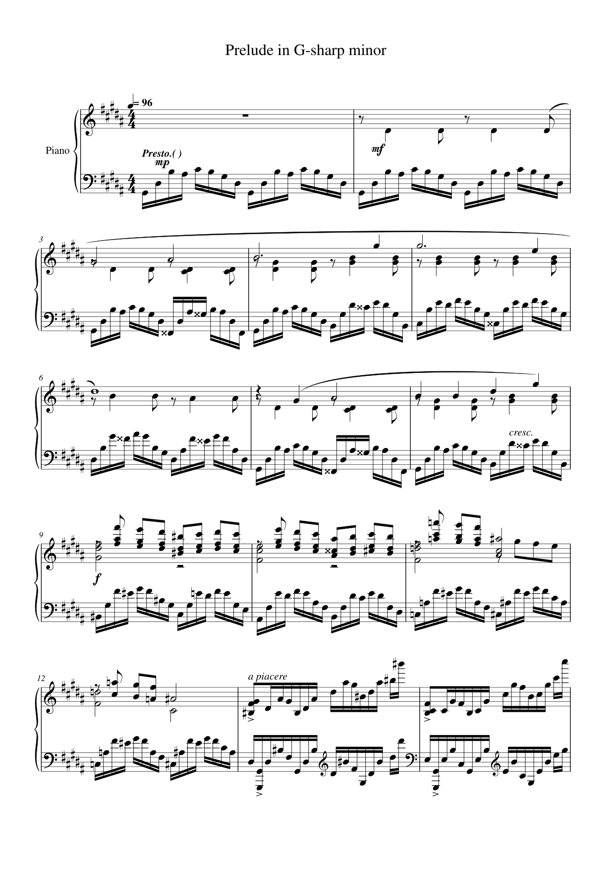 Prelude in G Lyrics & Chords Folio