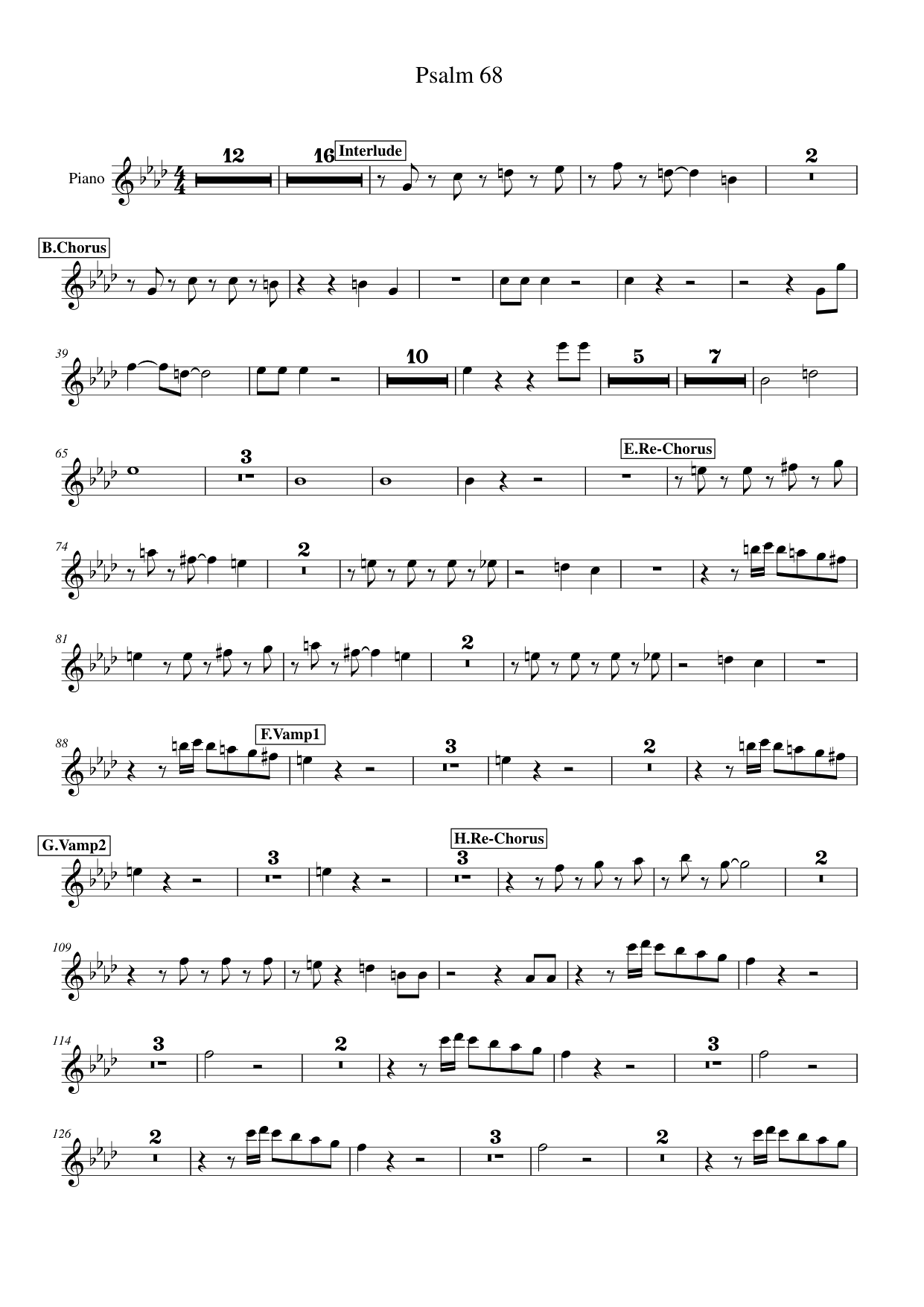 Psalm 68 Lyrics & Chords Folio