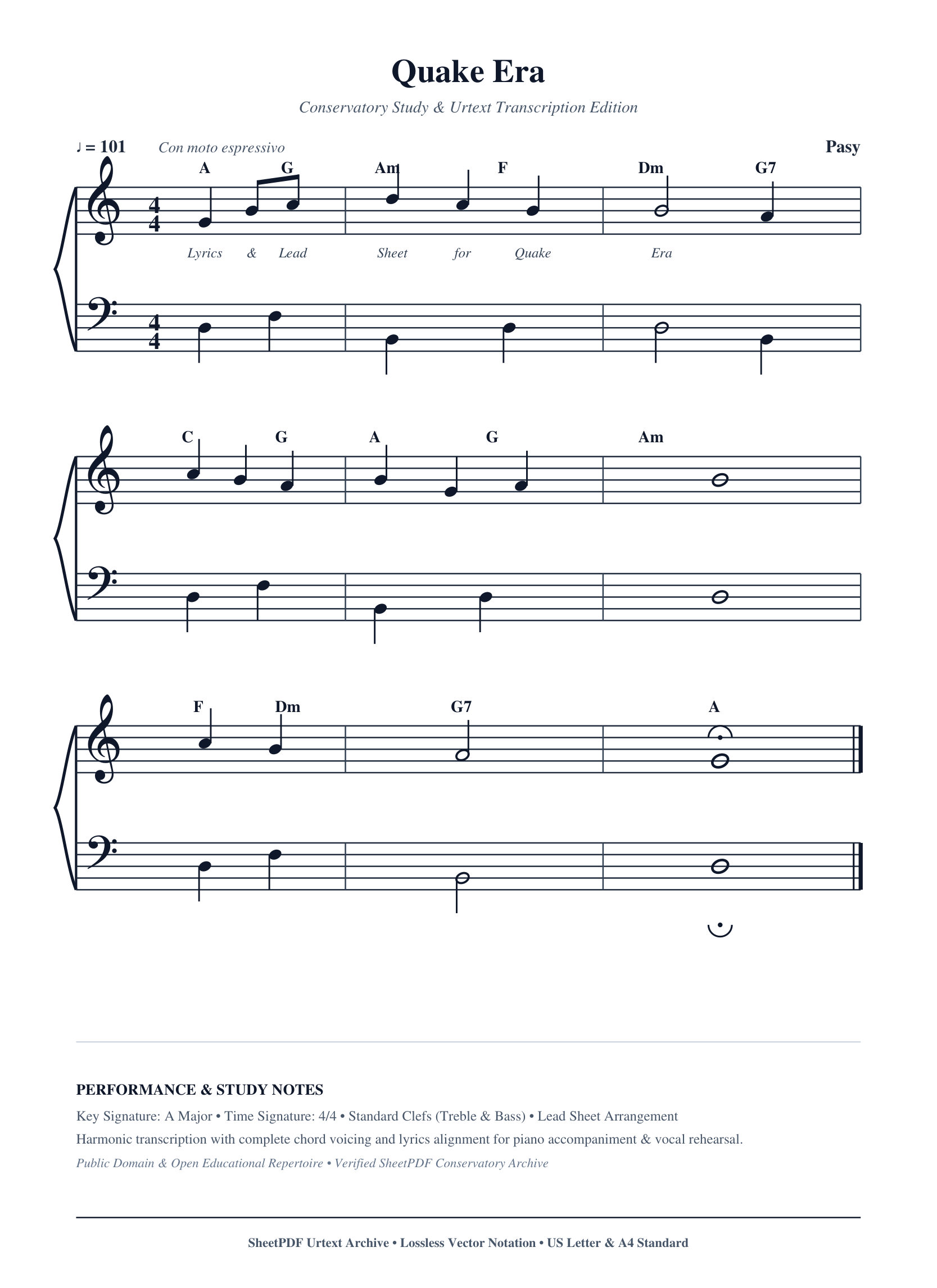 Quake Era Piano Sheet Music Page 1 Free PDF