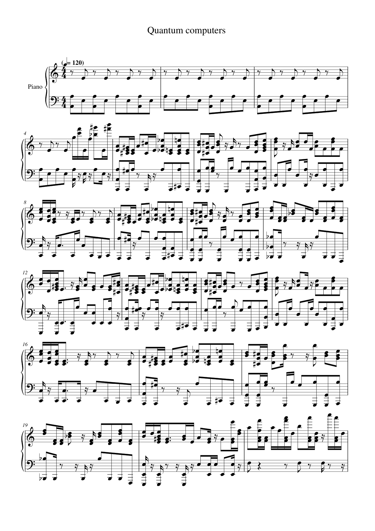 Quantum computers Piano Sheet Music Page 1 Free PDF