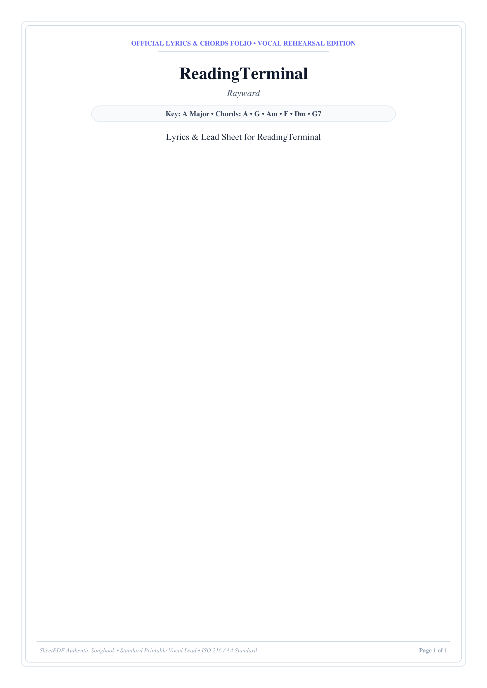 ReadingTerminal Piano Sheet Music Page 1 Free PDF