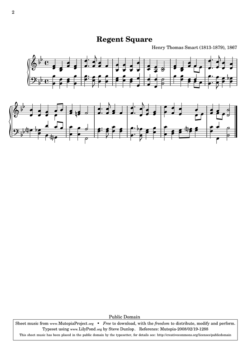 Regent Square Piano Sheet Music Page 1 Free PDF