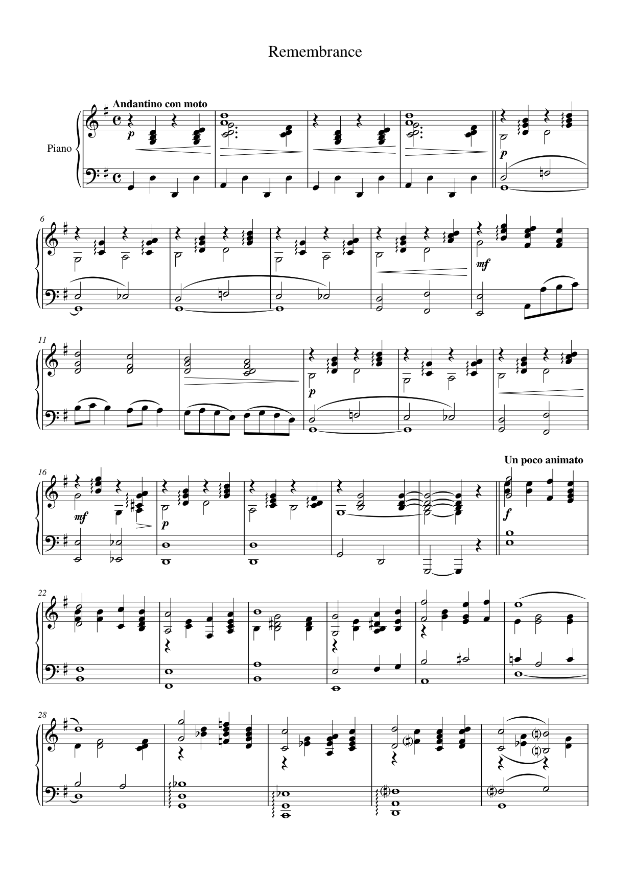 Remembrance Lyrics & Chords Folio