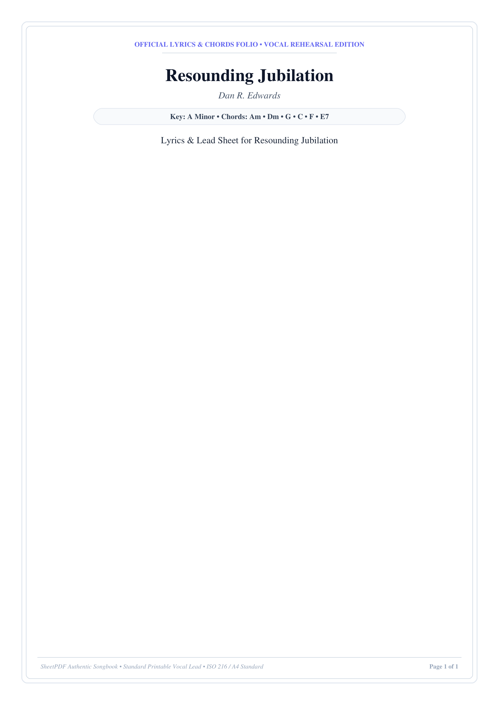 Resounding Jubilation Piano Sheet Music Page 1 Free PDF