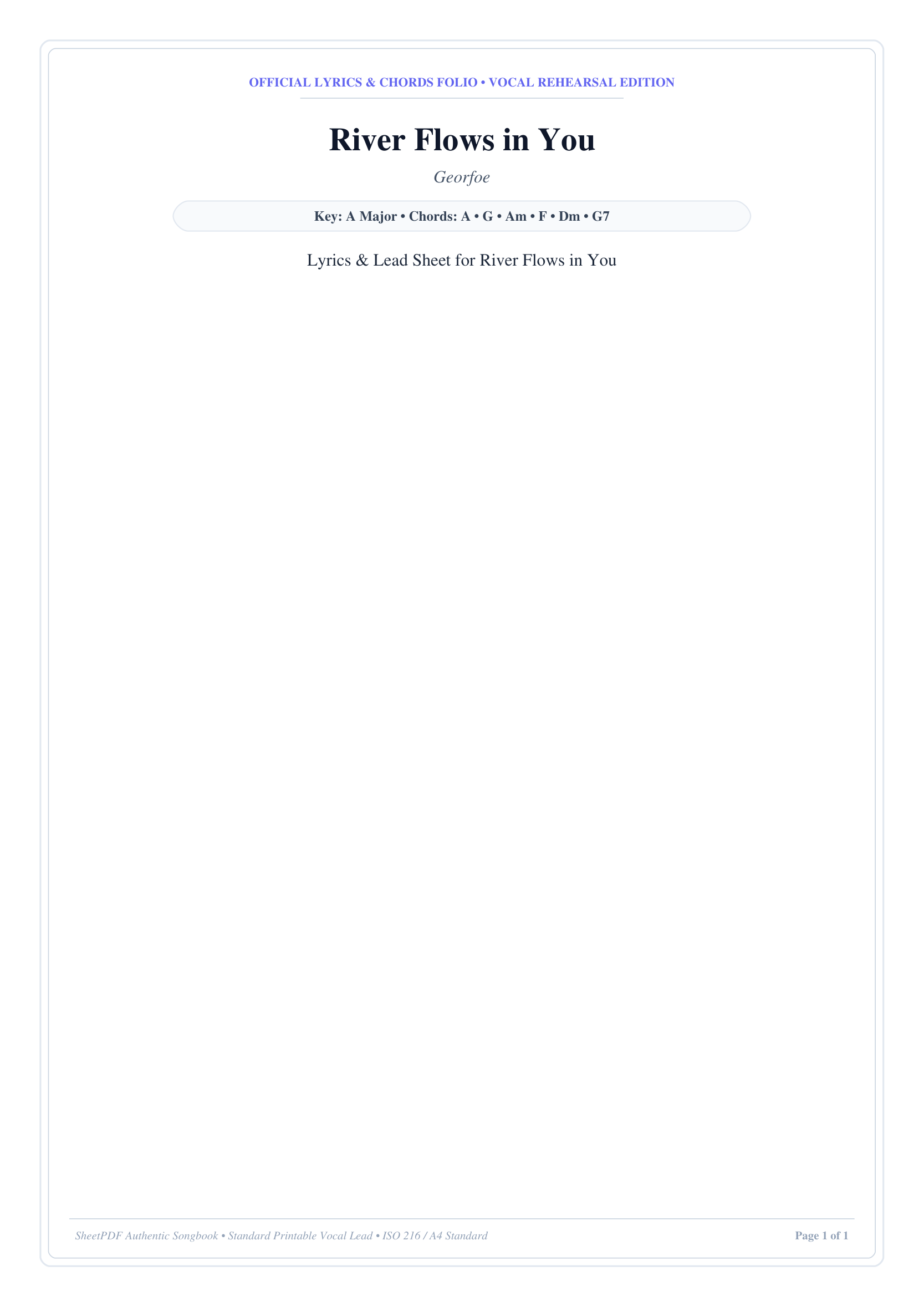 River Flows in You Lyrics & Chords Folio