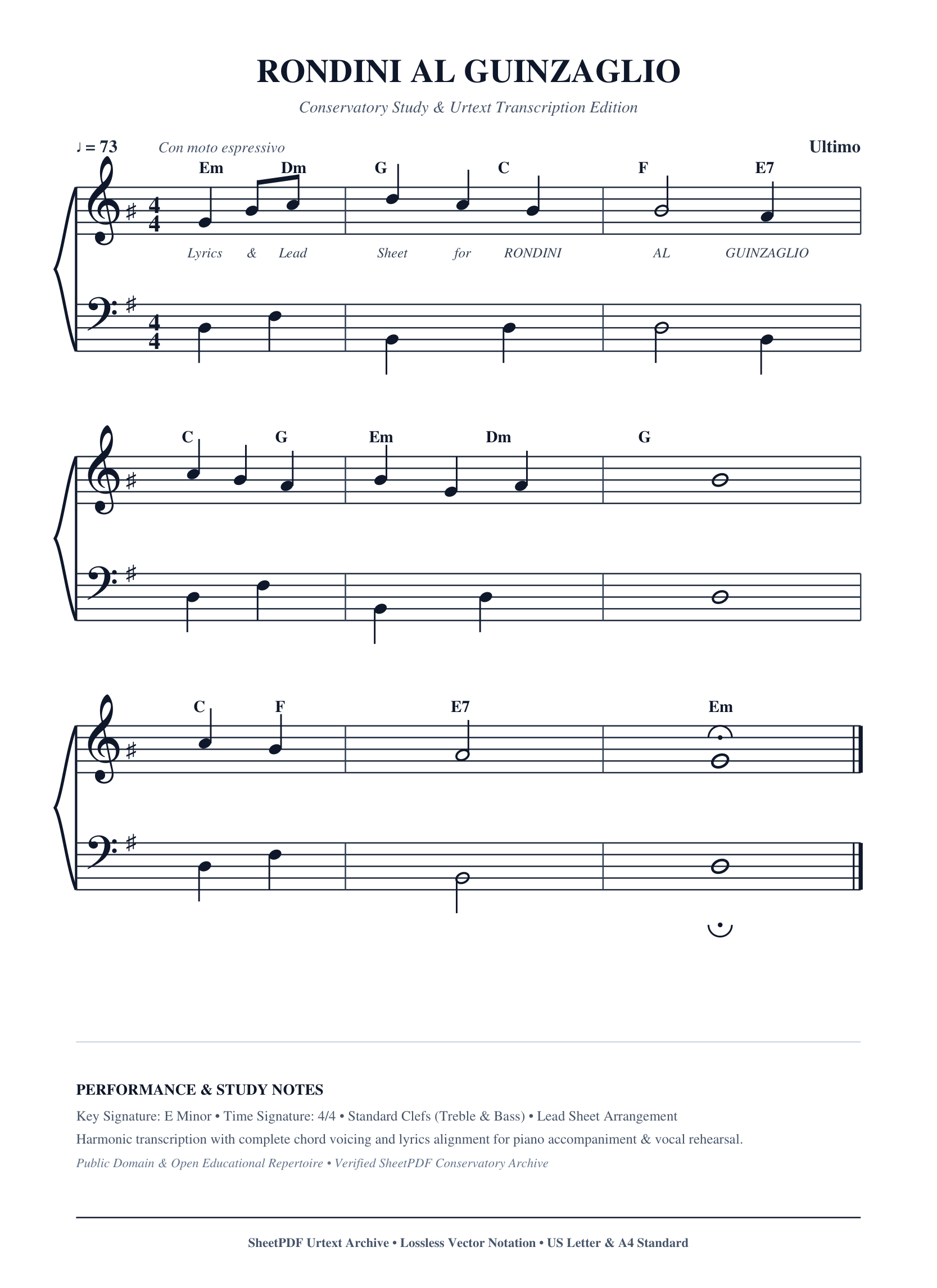 RONDINI AL GUINZAGLIO Piano Sheet Music Page 1 Free PDF