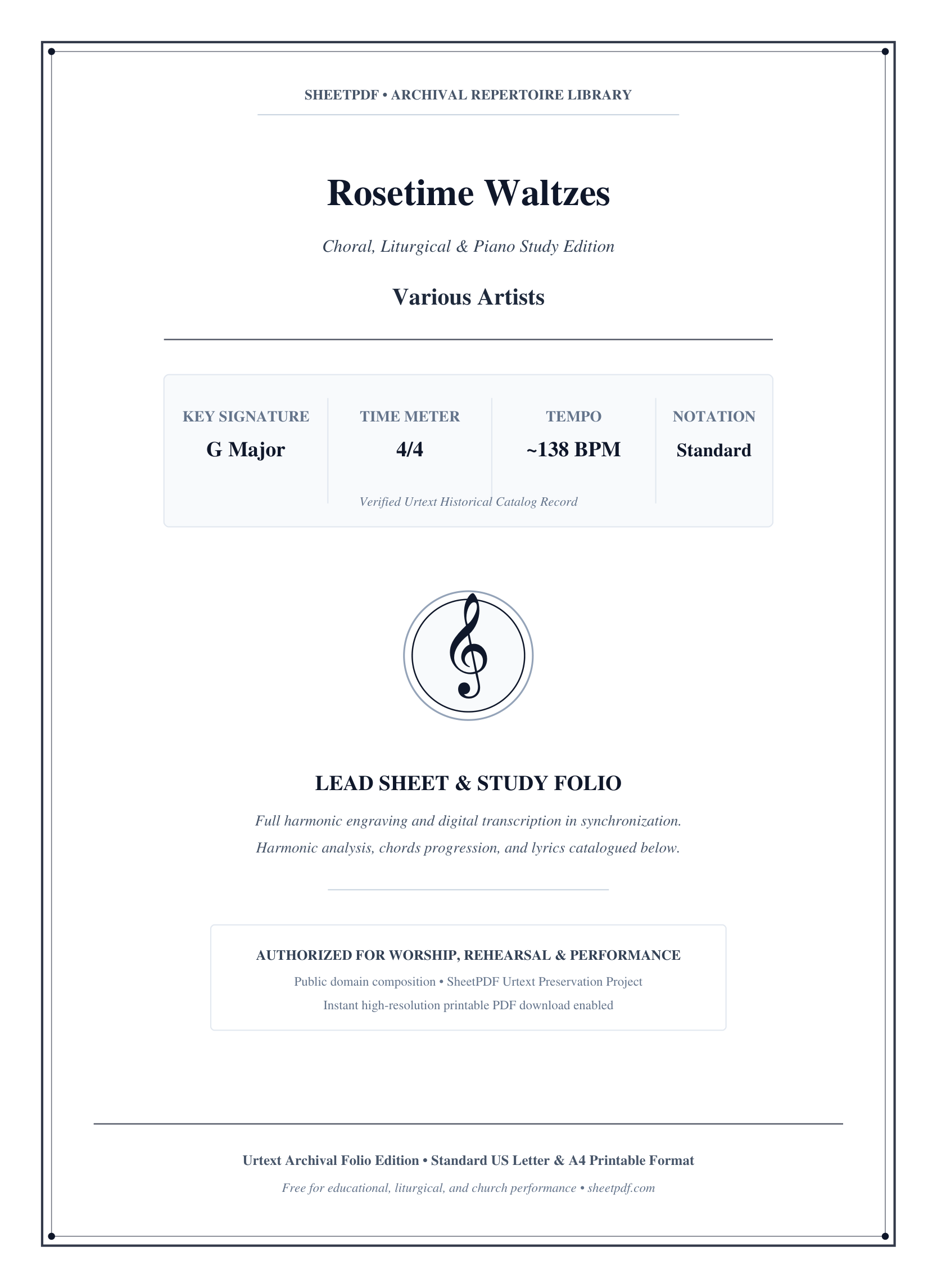 Rosetime Waltzes Piano Sheet Music Page 1 Free PDF