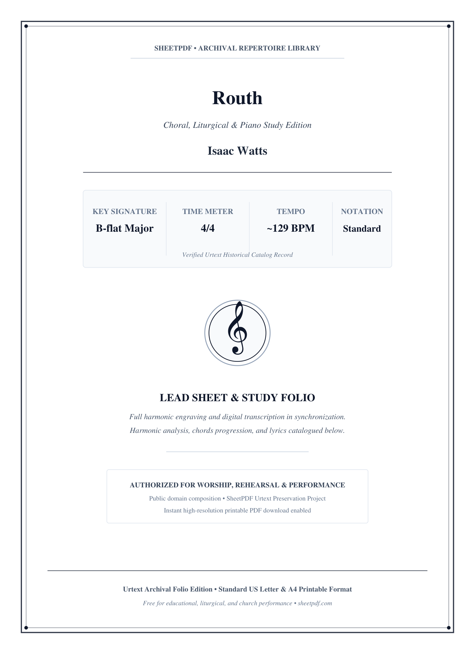 Routh Piano Sheet Music Page 1 Free PDF