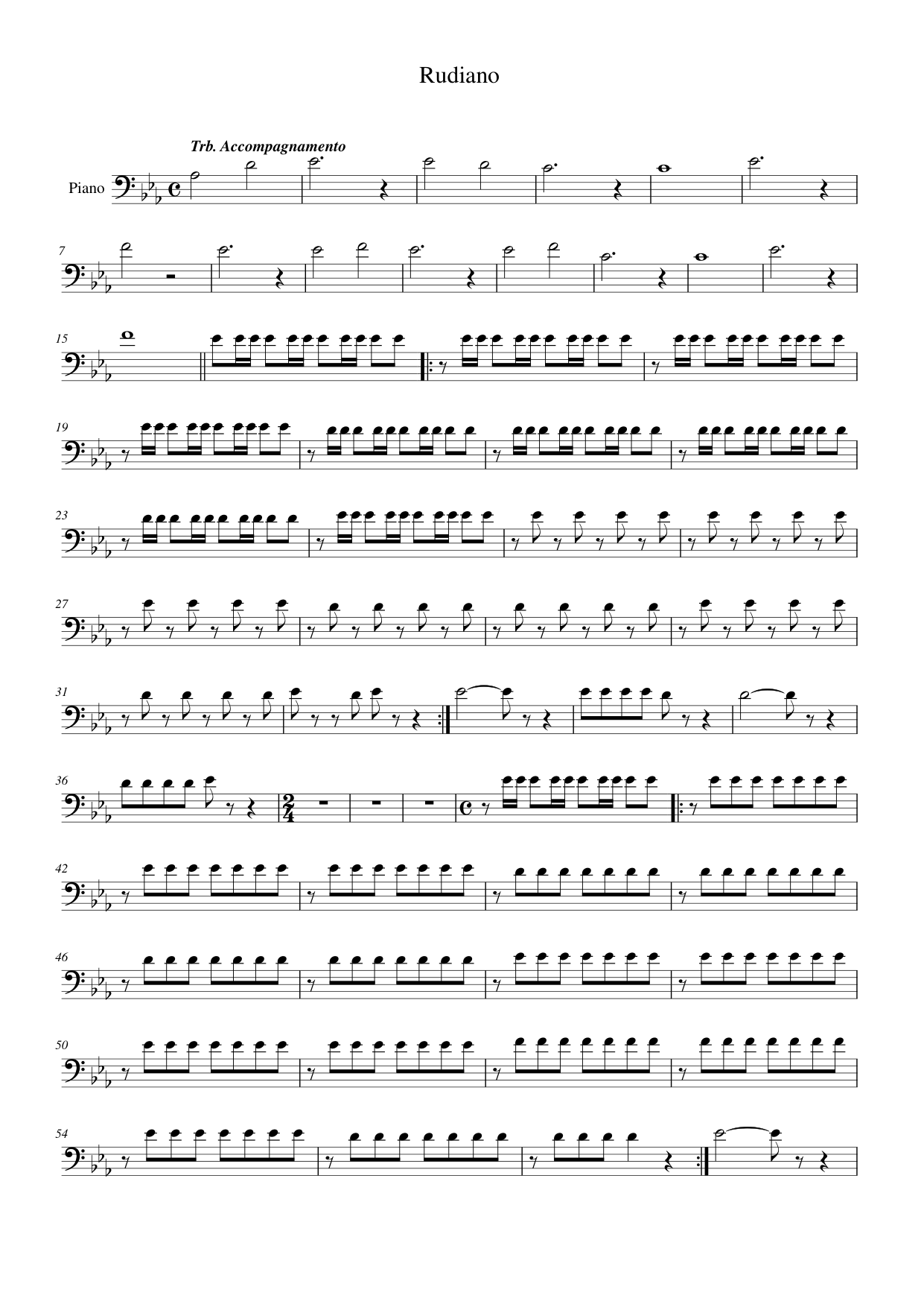 Rudiano Piano Sheet Music Page 1 Free PDF