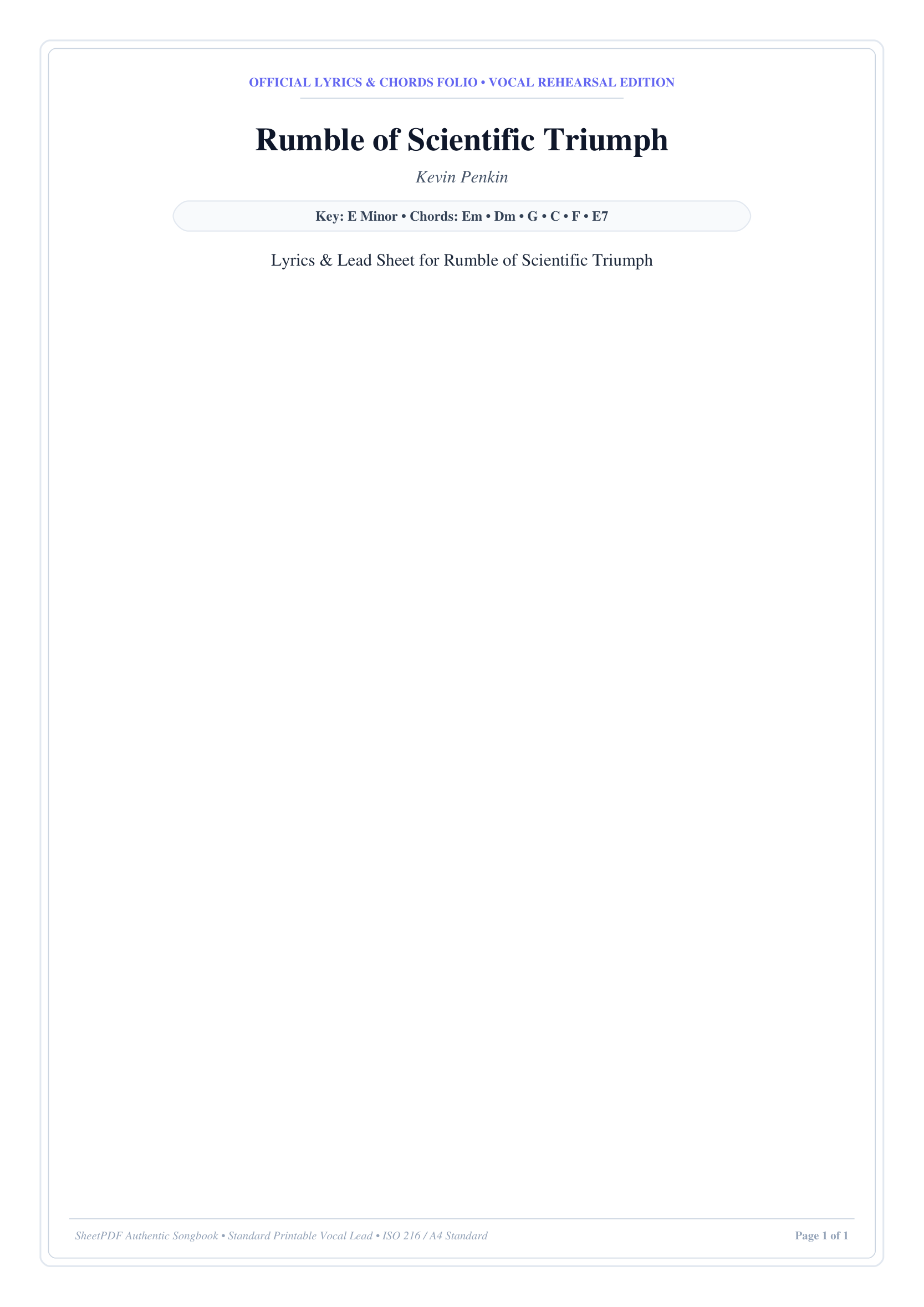 Rumble of Scientific Triumph Piano Sheet Music Page 1 Free PDF