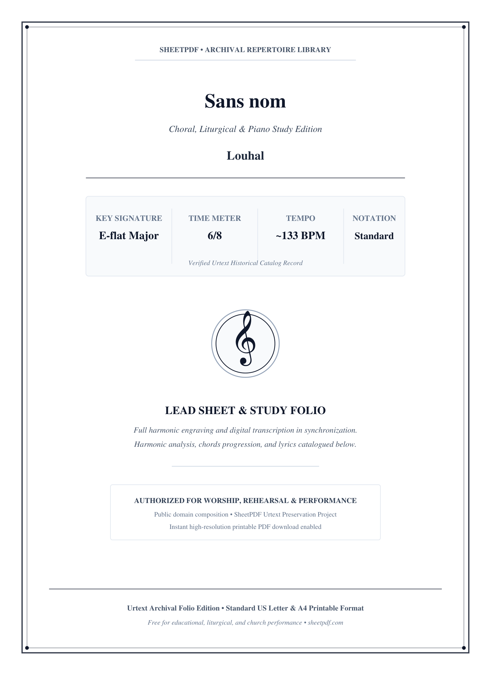 Sans nom Piano Sheet Music Score Page 1