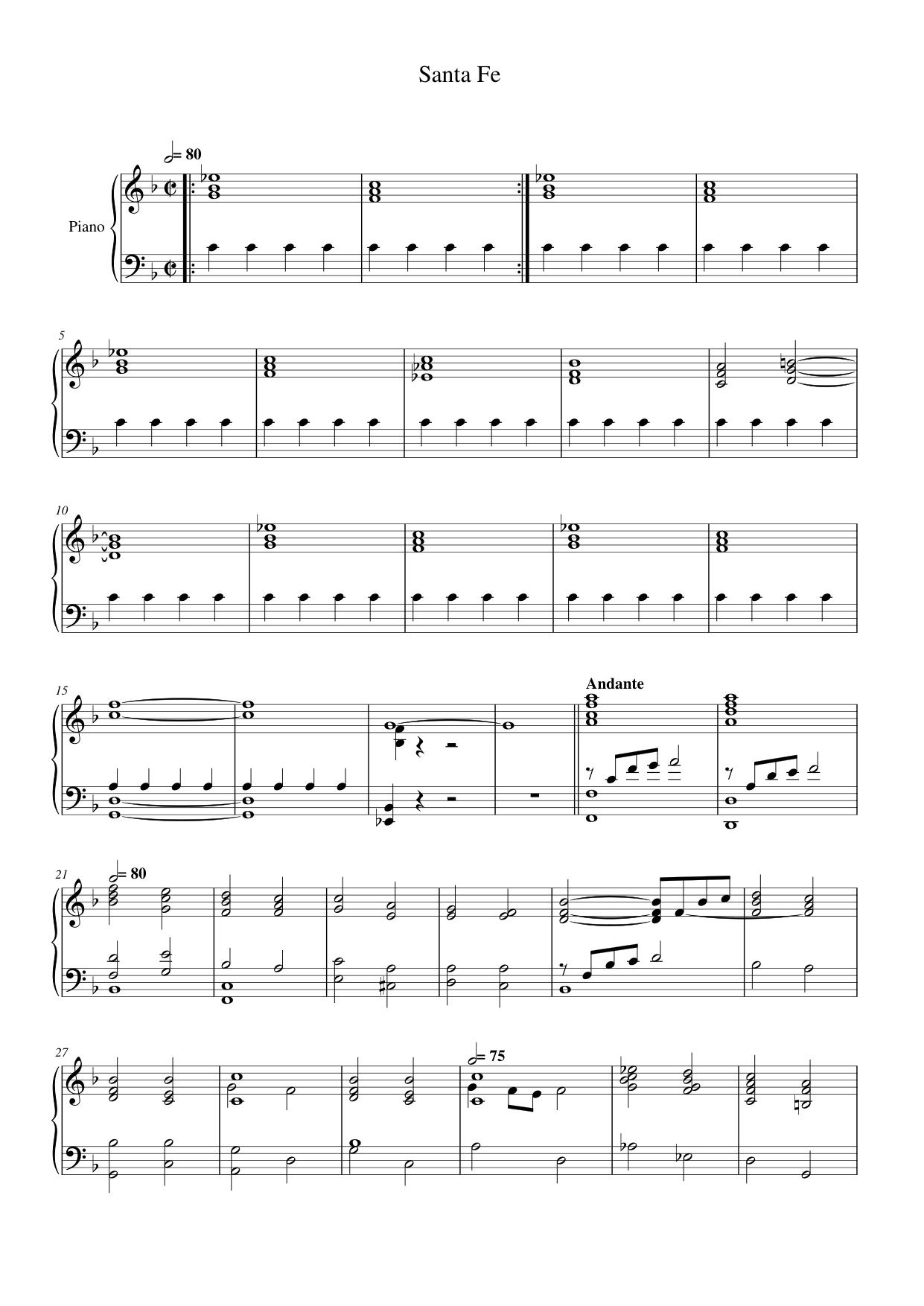 Santa Fe Lyrics & Chords Folio