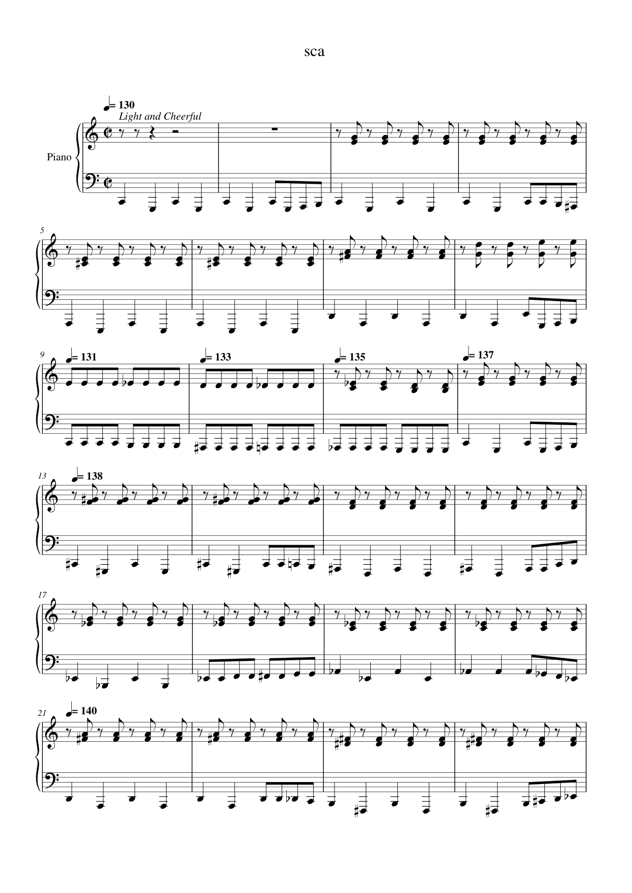 sca Piano Sheet Music Score Page 1