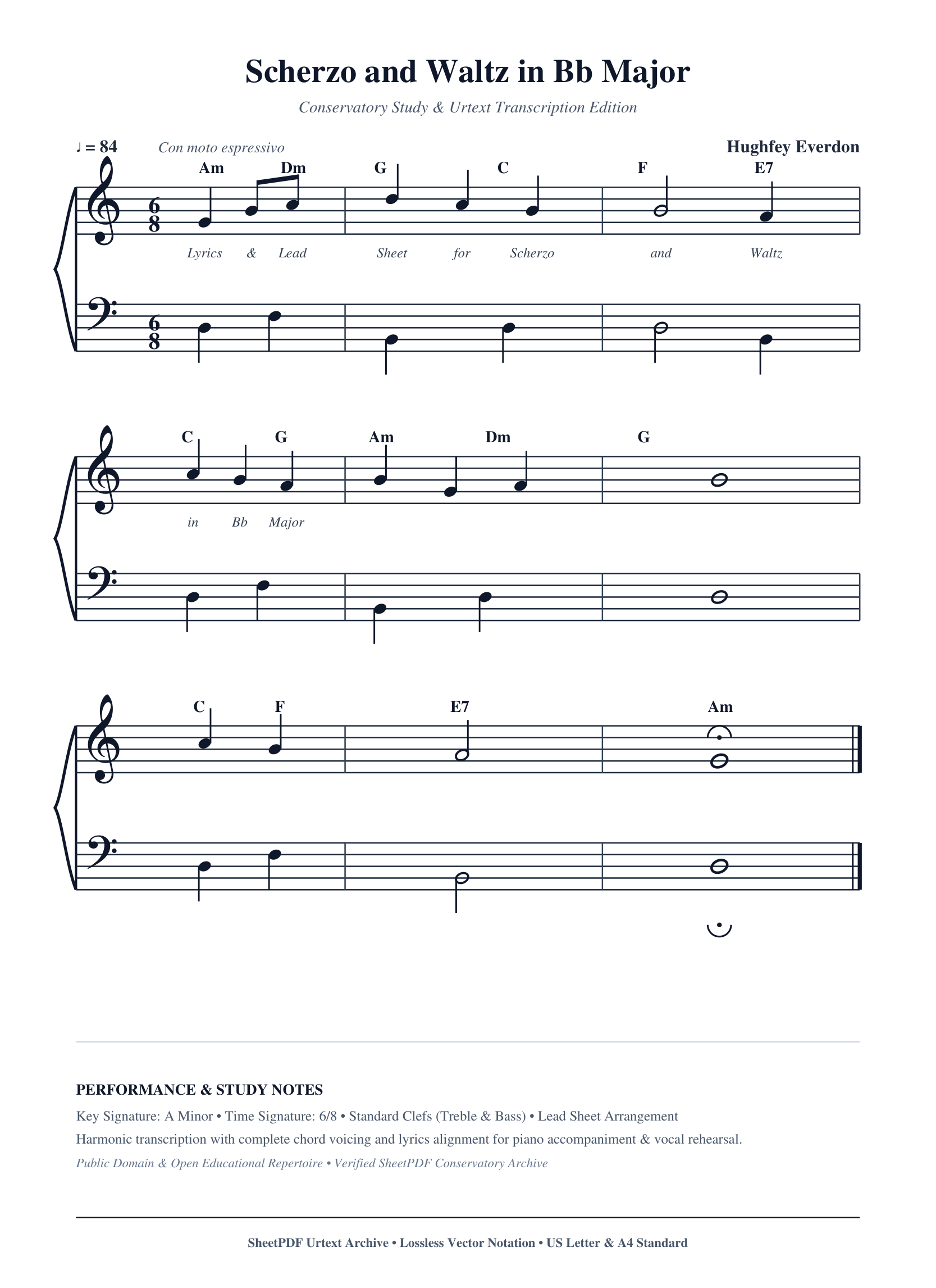 Scherzo and Waltz in Bb Major Piano Sheet Music Page 1 Free PDF