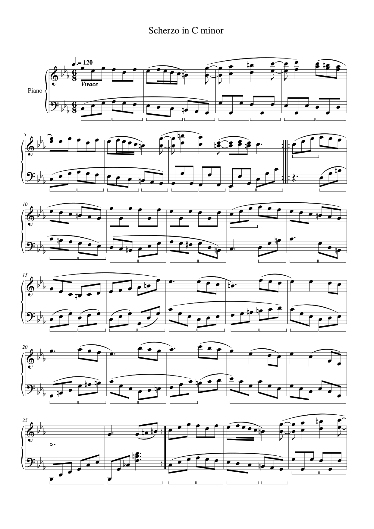 Scherzo in C minor Piano Sheet Music Page 1 Free PDF