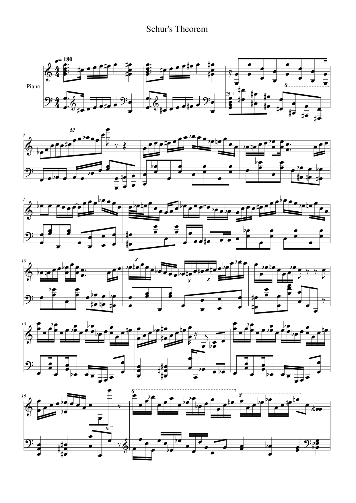Schur's Theorem Piano Sheet Music Score Page 1