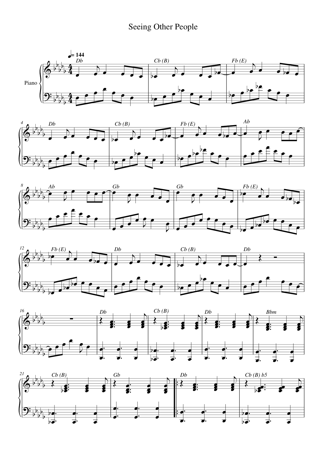 Seeing Other People Lyrics & Chords Folio