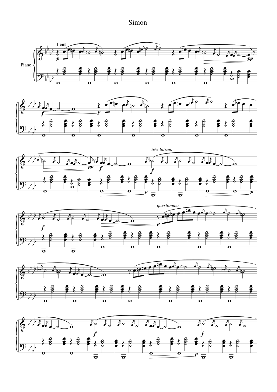 Simon Piano Sheet Music Page 1 Free PDF