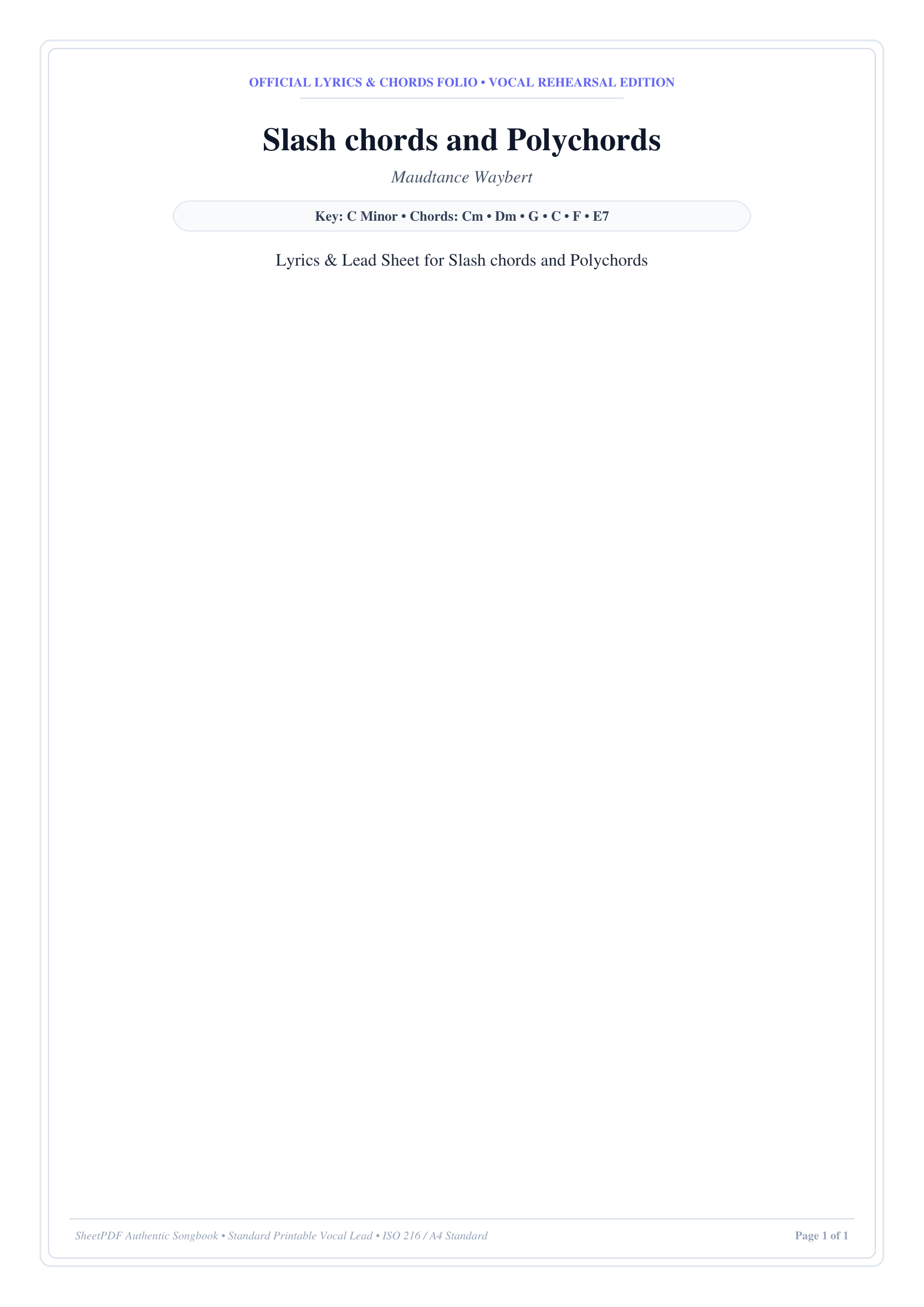 Slash chords and Polychords Lyrics & Chords Folio