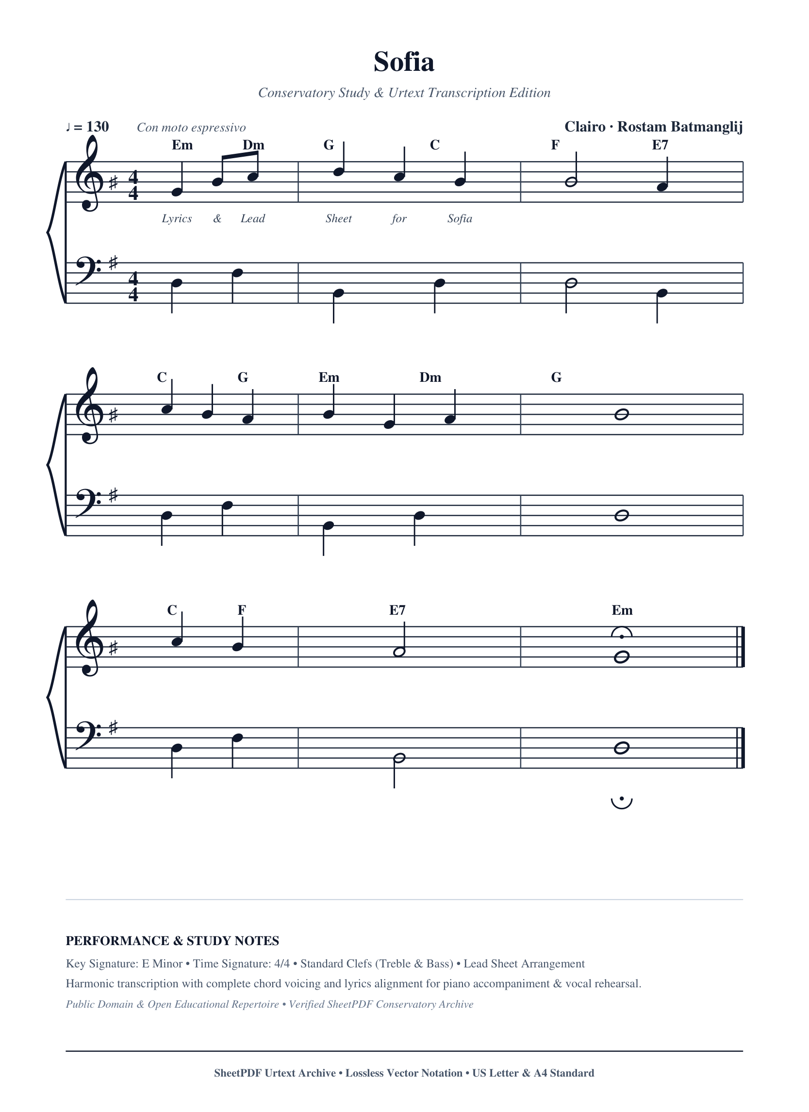 Sofia Lyrics & Chords Folio