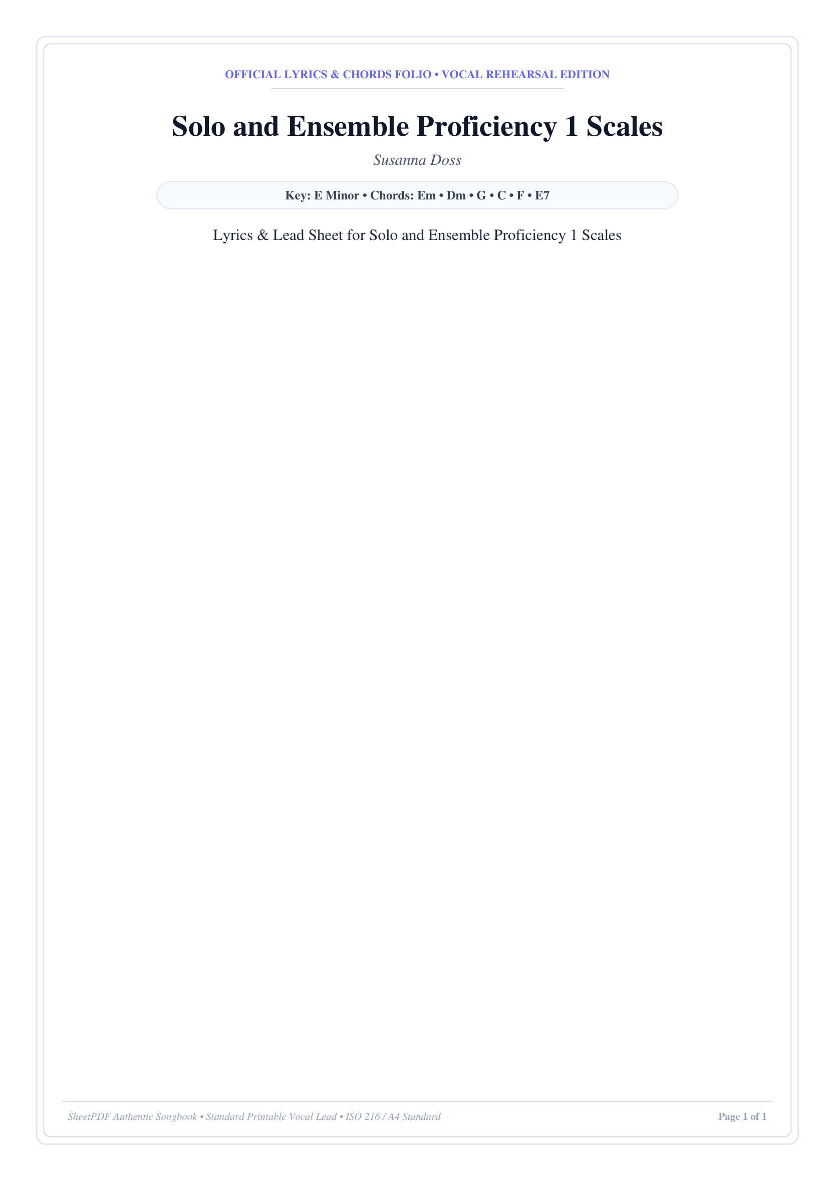 Solo and Ensemble Proficiency 1 Scales Piano Sheet Music Page 1 Free PDF