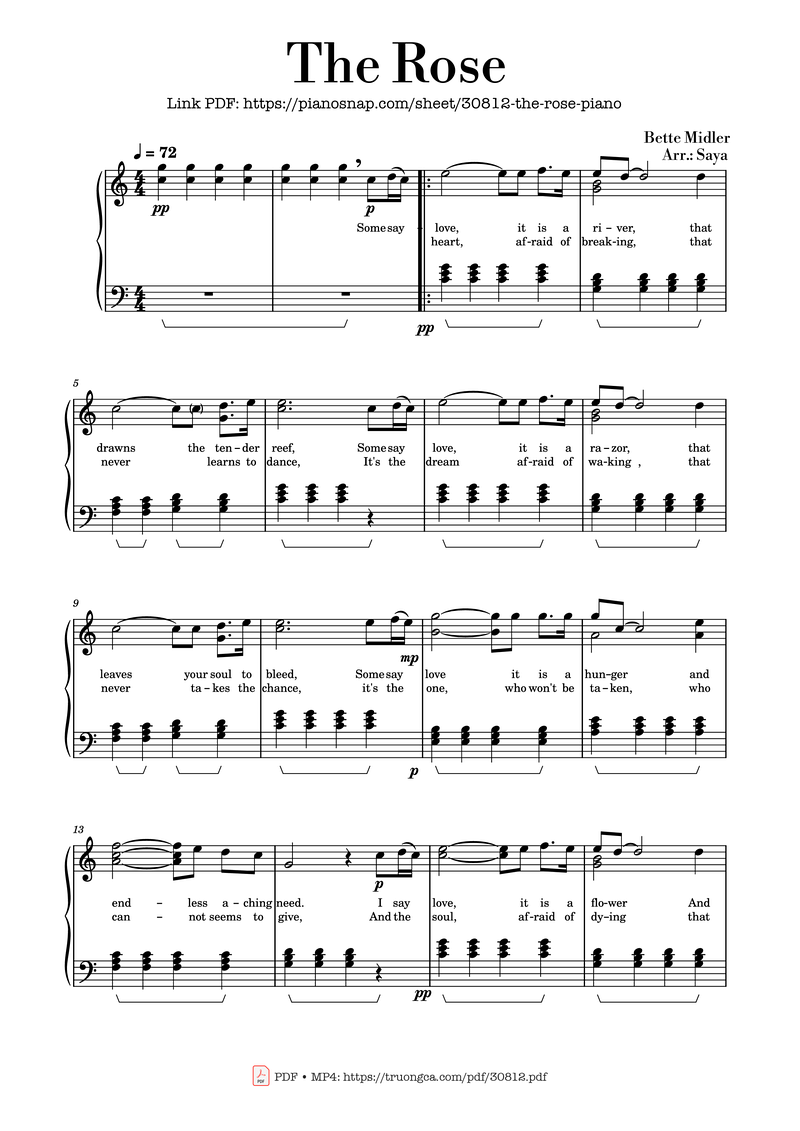 Some Say Piano Sheet Music Page 1 Free PDF