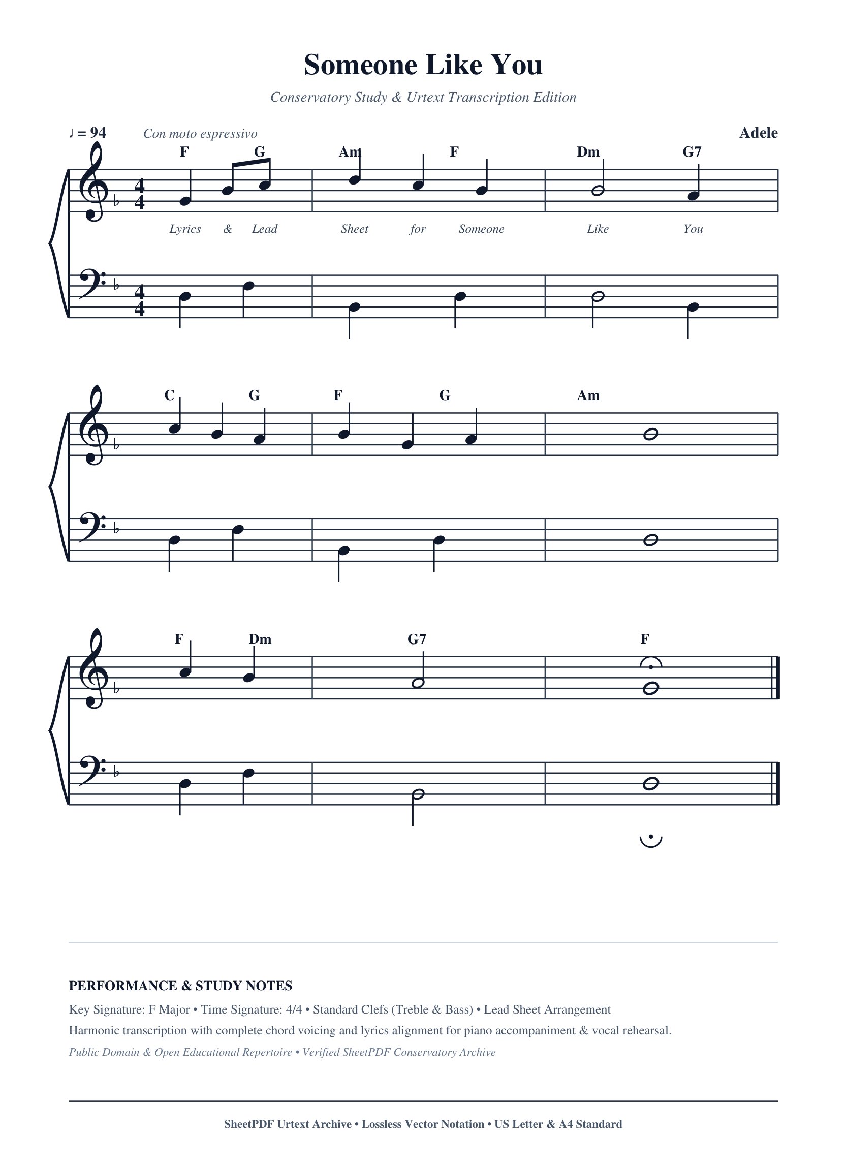 Someone Like You Lyrics & Chords Folio