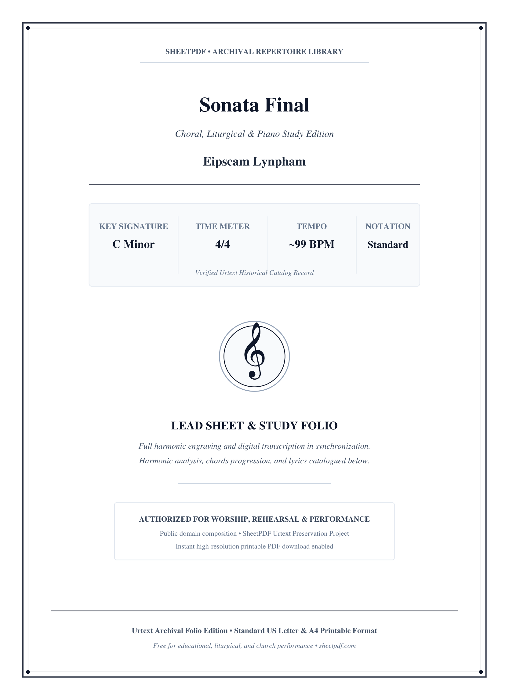 Sonata Final Lyrics & Chords Folio