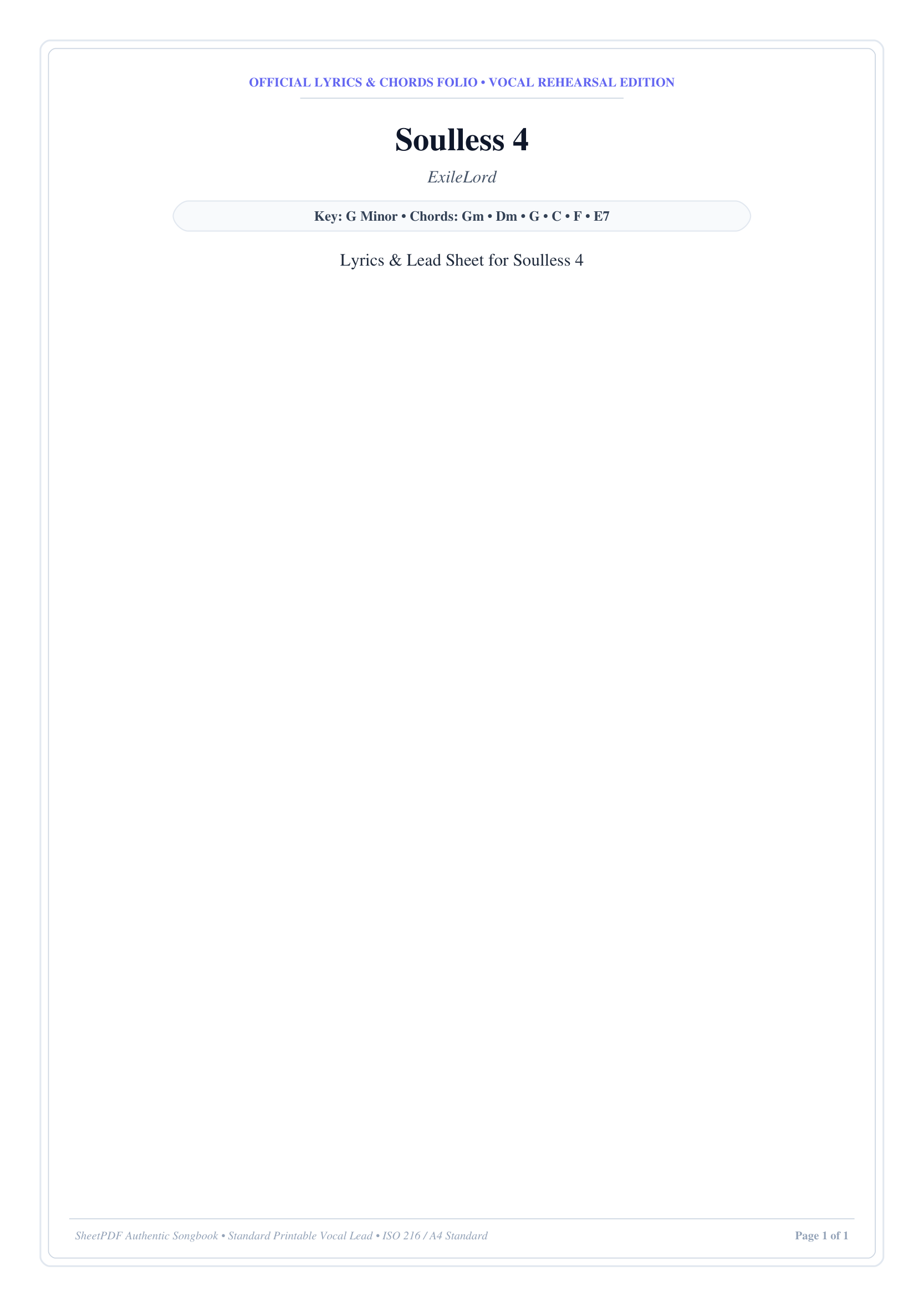 Soulless 4 Piano Sheet Music Page 1 Free PDF