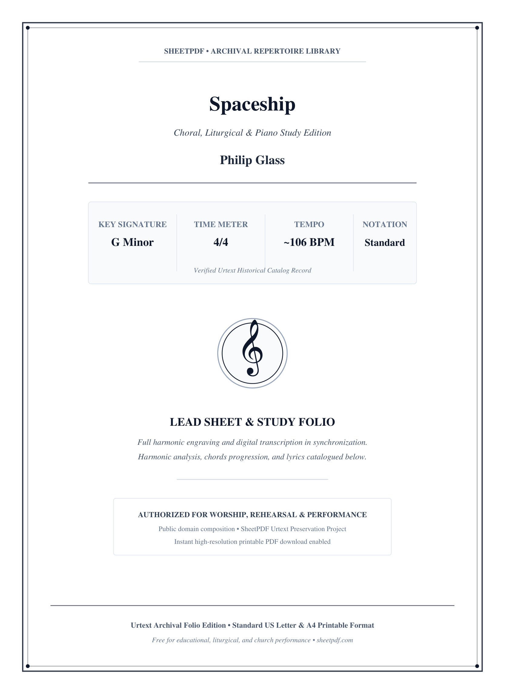 Spaceship Piano Sheet Music Page 1 Free PDF