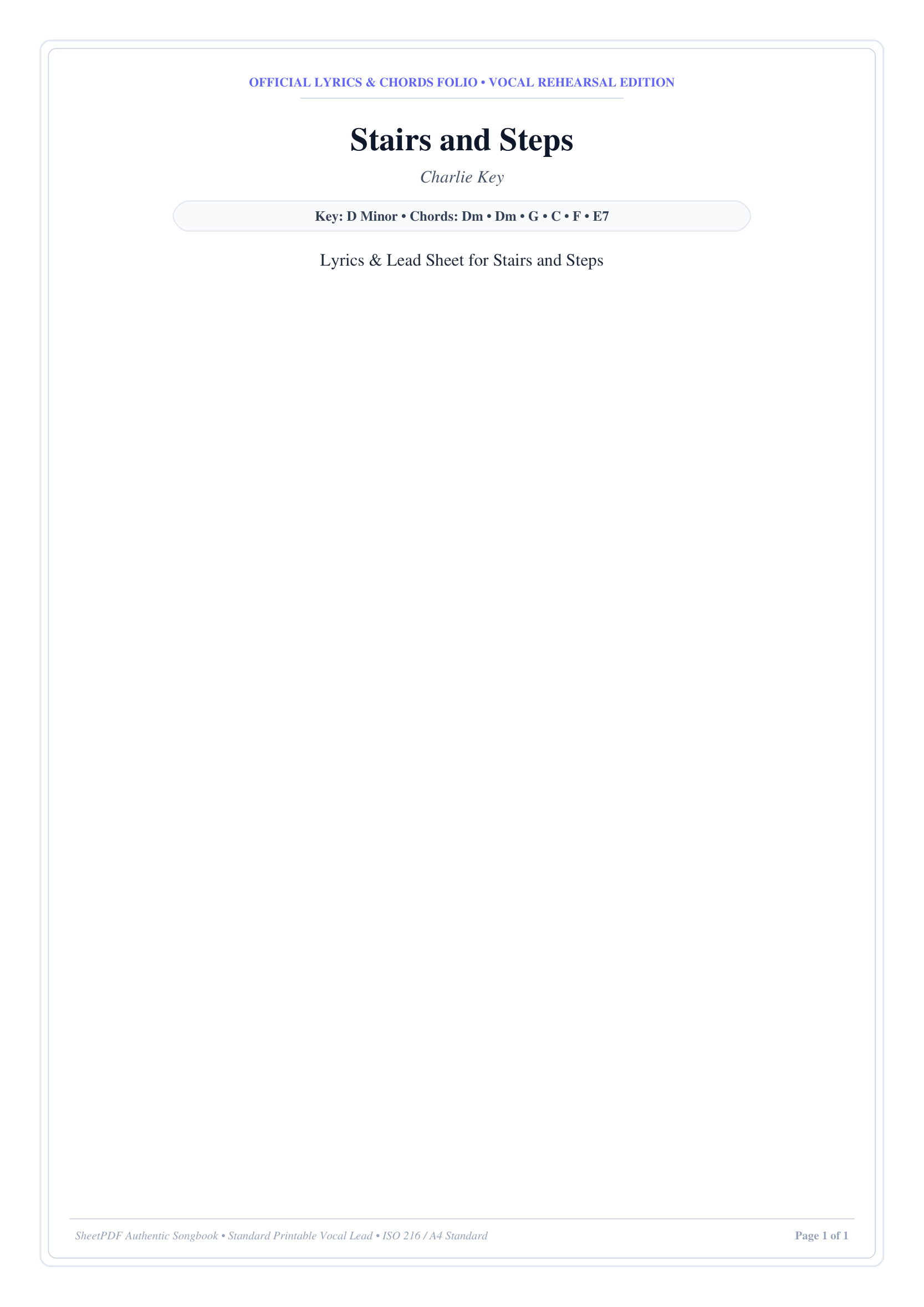 Stairs and Steps Lyrics & Chords Folio