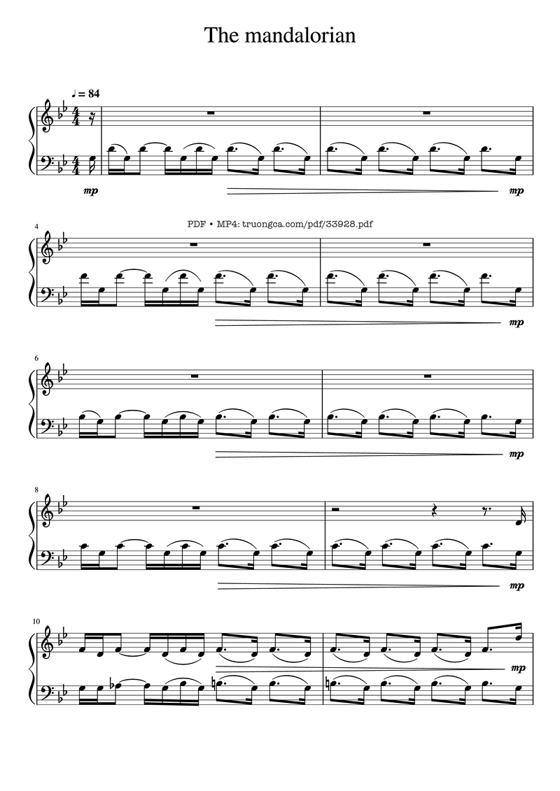 Star Wars Piano Sheet Music Score Page 1