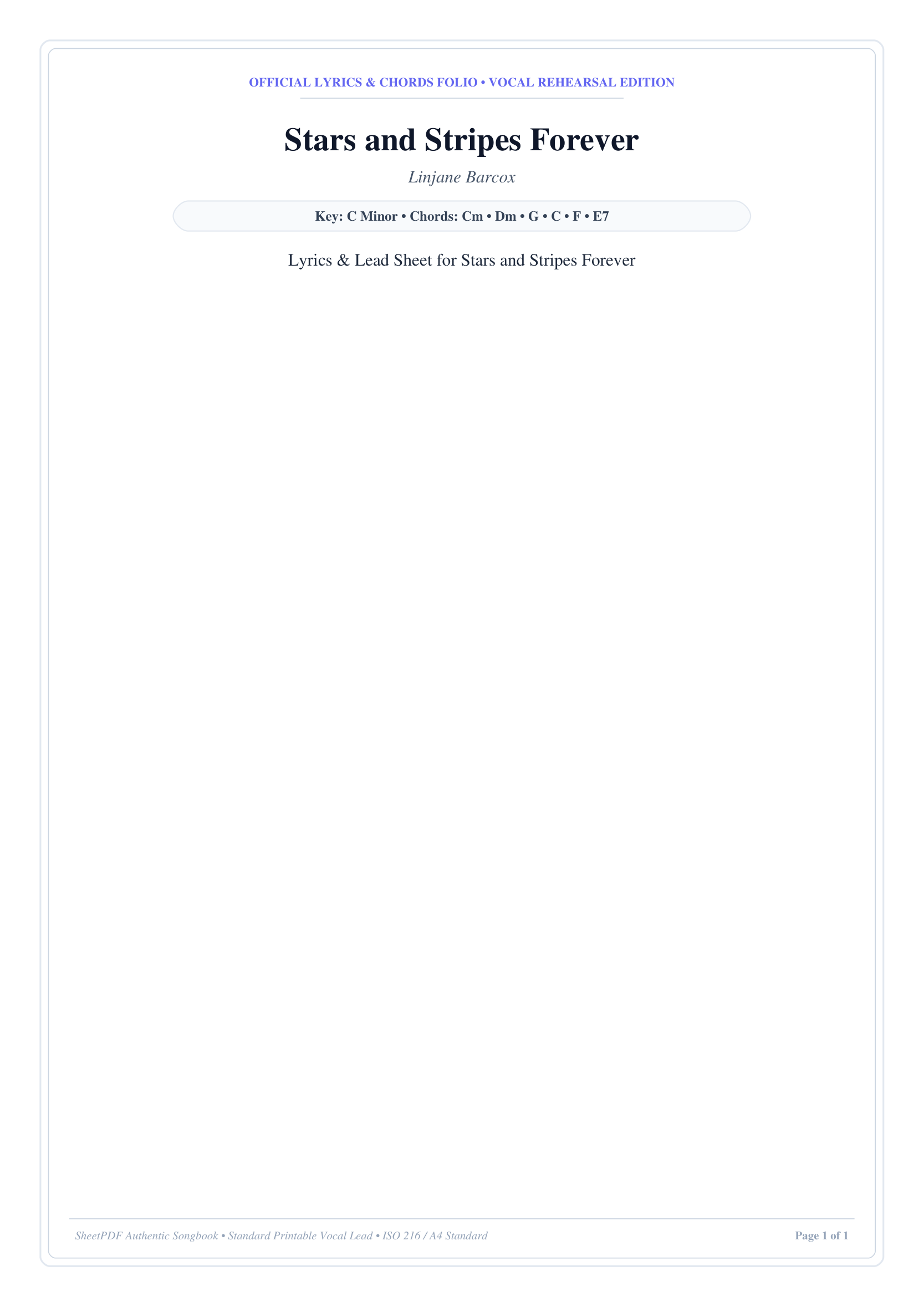 Stars and Stripes Forever Piano Sheet Music Page 1 Free PDF