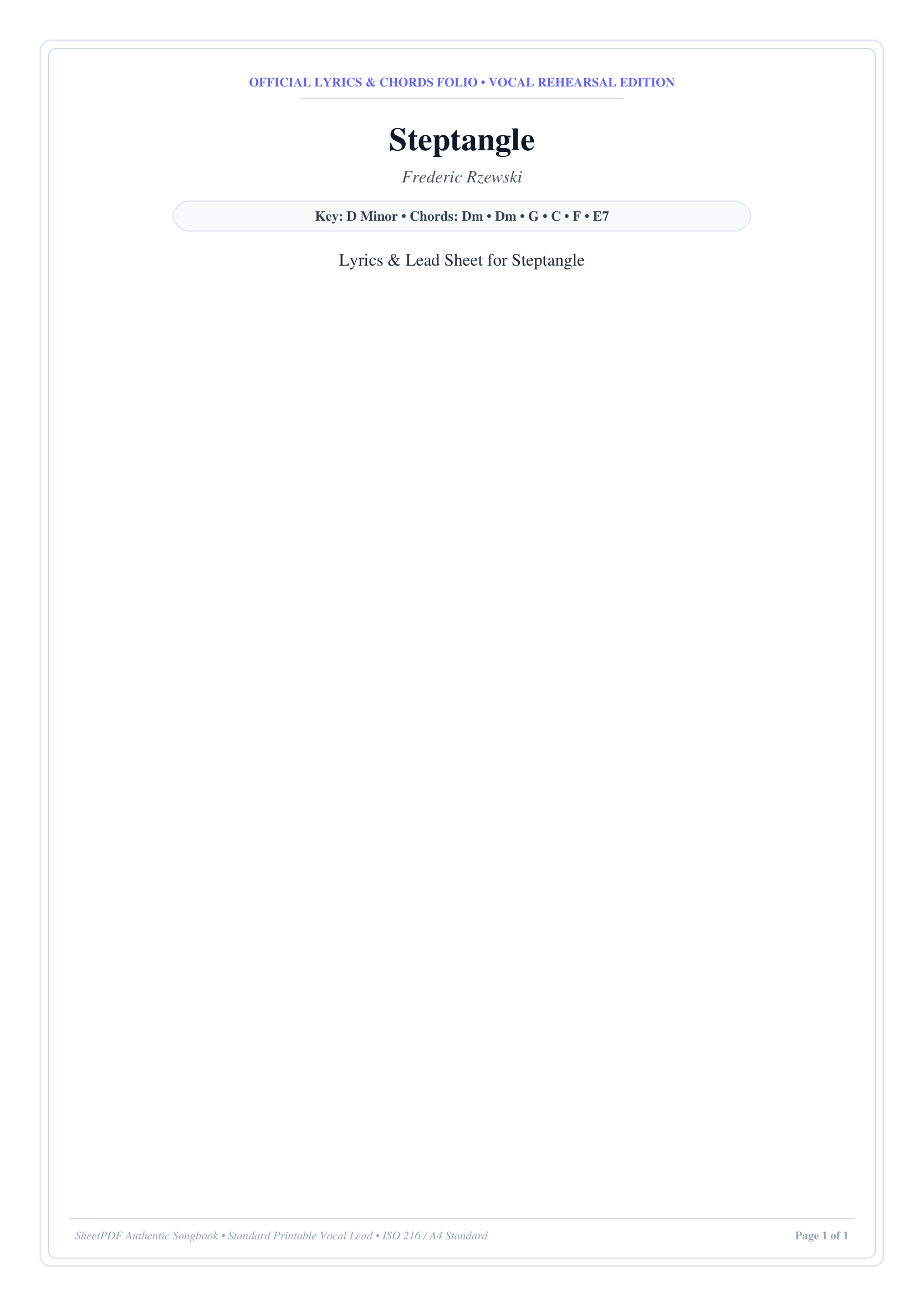 Steptangle Lyrics & Chords Folio