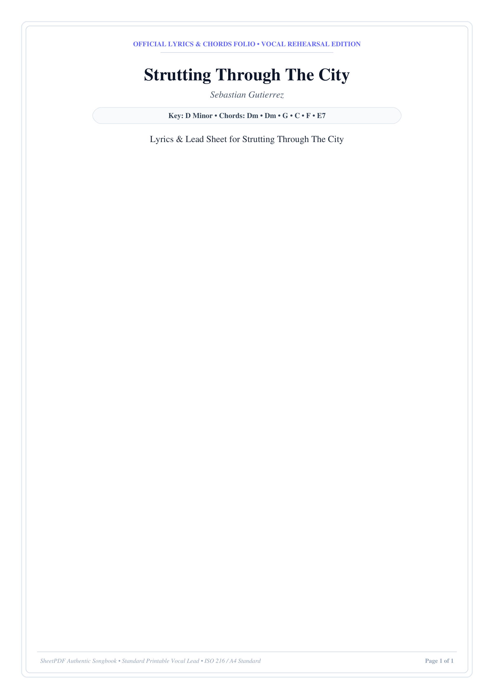 Strutting Through The City Piano Sheet Music Page 1 Free PDF