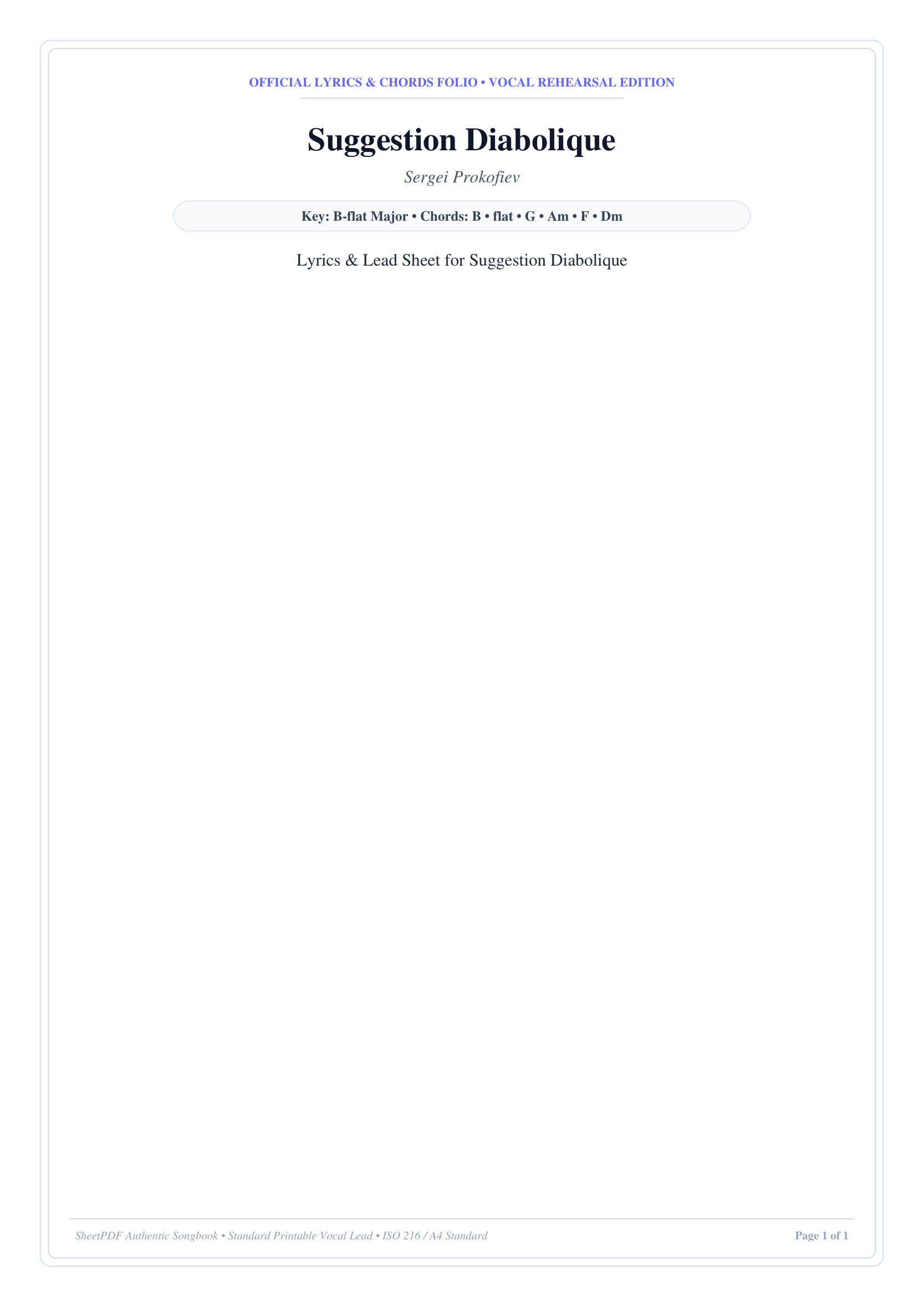 Suggestion Diabolique Piano Sheet Music Page 1 Free PDF