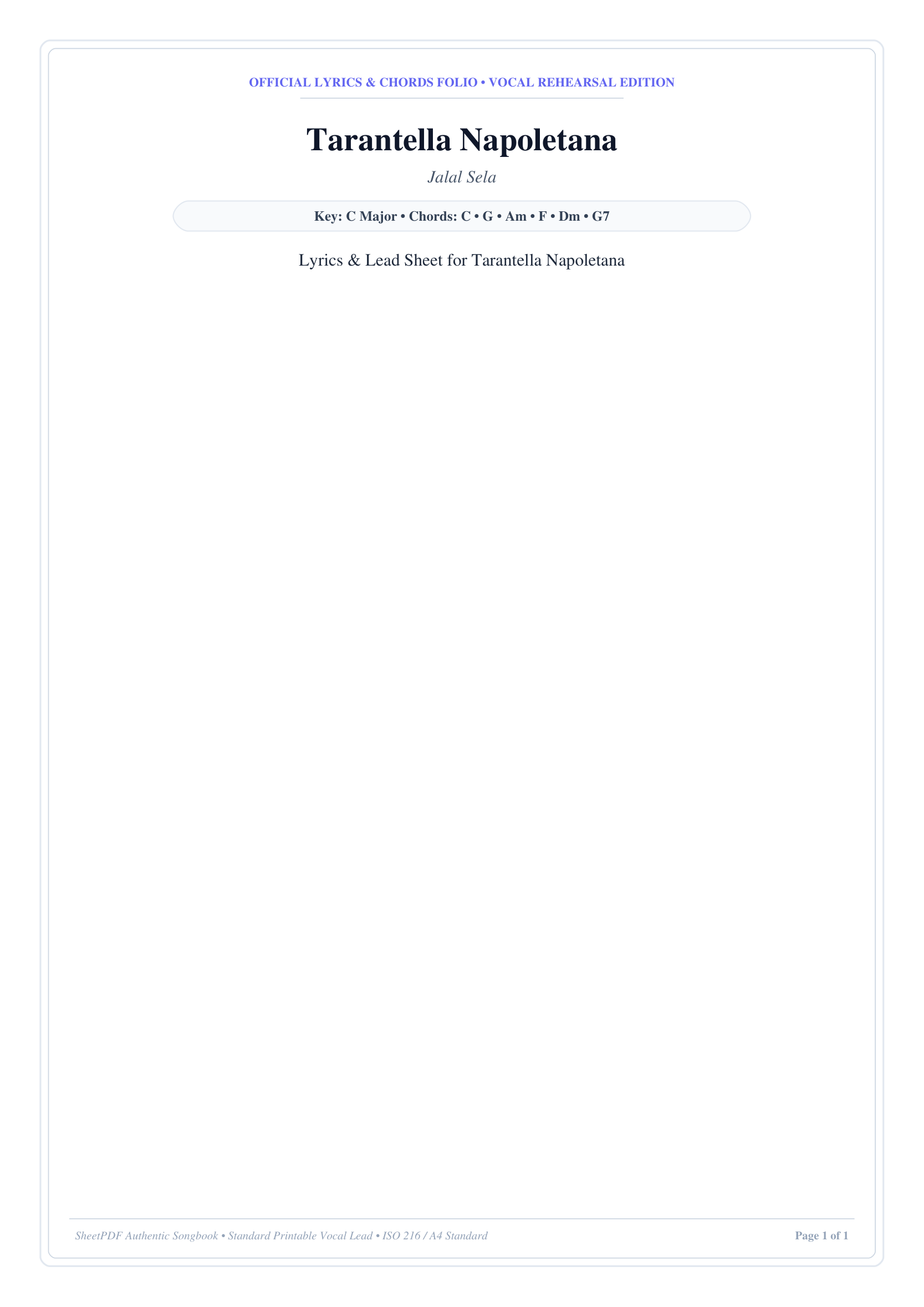 Tarantella Napoletana Piano Sheet Music Page 1 Free PDF