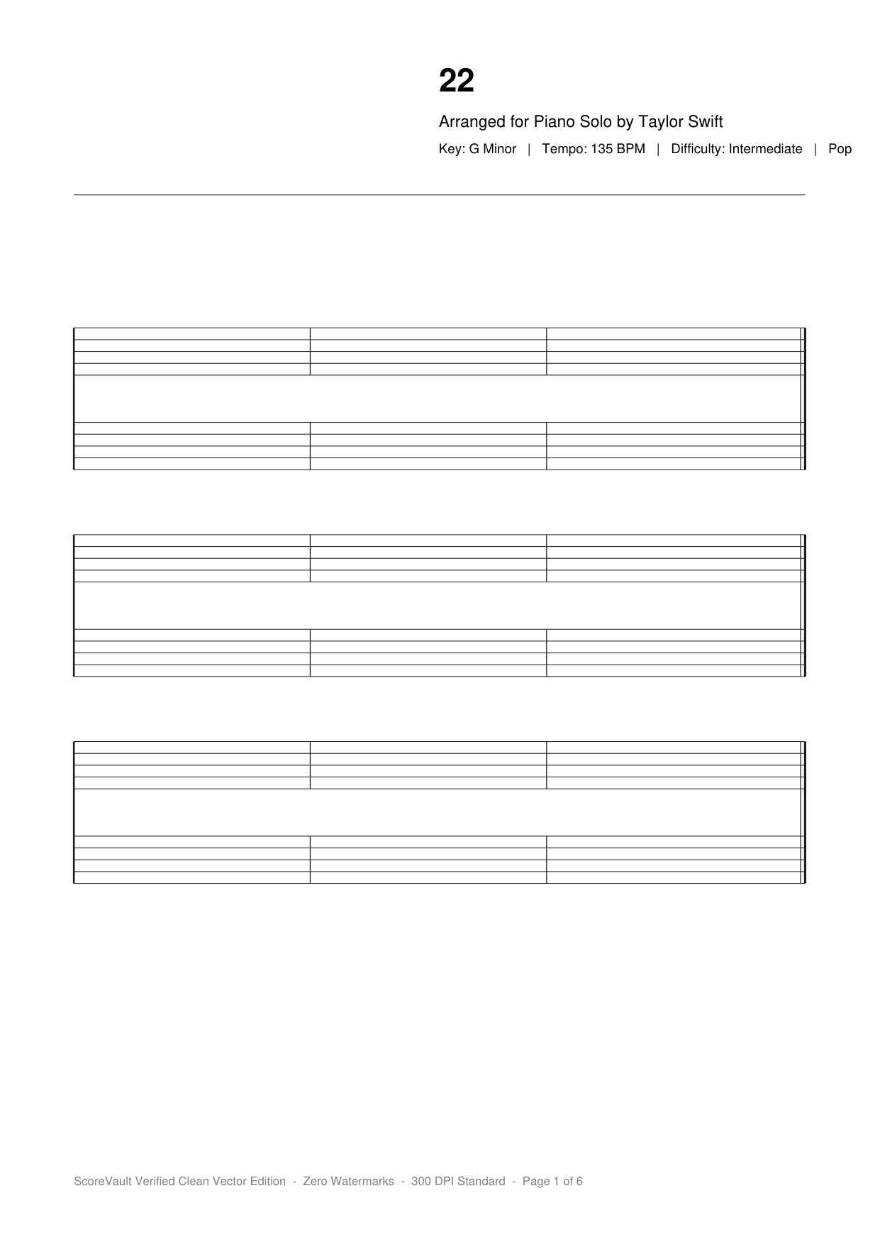 22 Piano Sheet Music Page 1 Free PDF