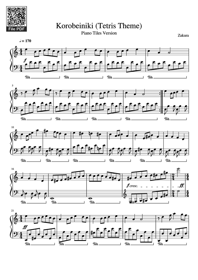 Tetris Theme Lyrics & Chords Folio