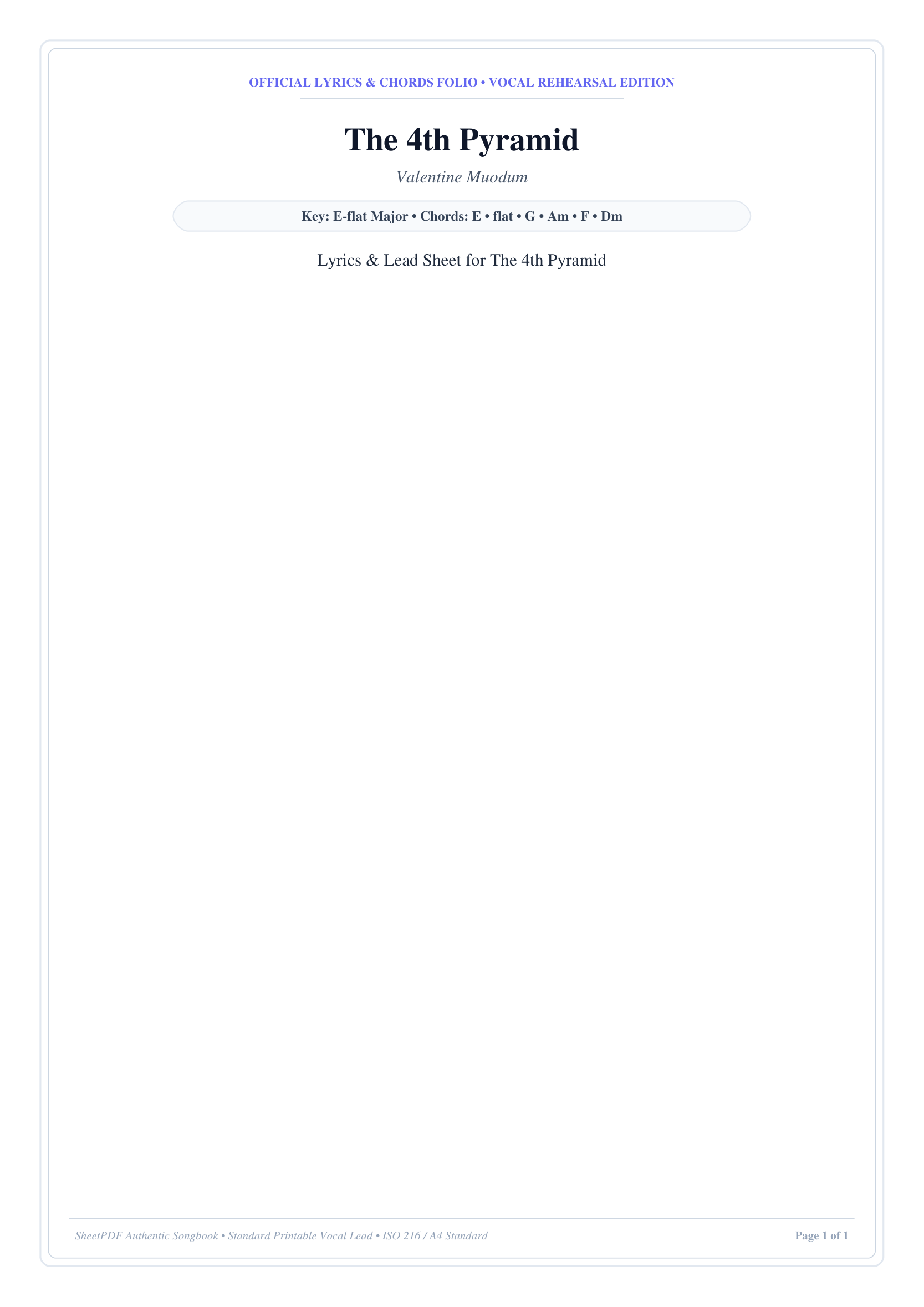 The 4th Pyramid Piano Sheet Music Page 1 Free PDF