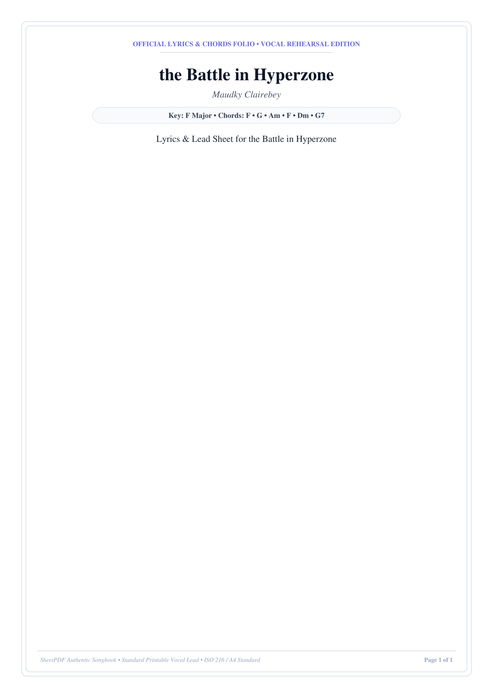 the Battle in Hyperzone Piano Sheet Music Page 1 Free PDF