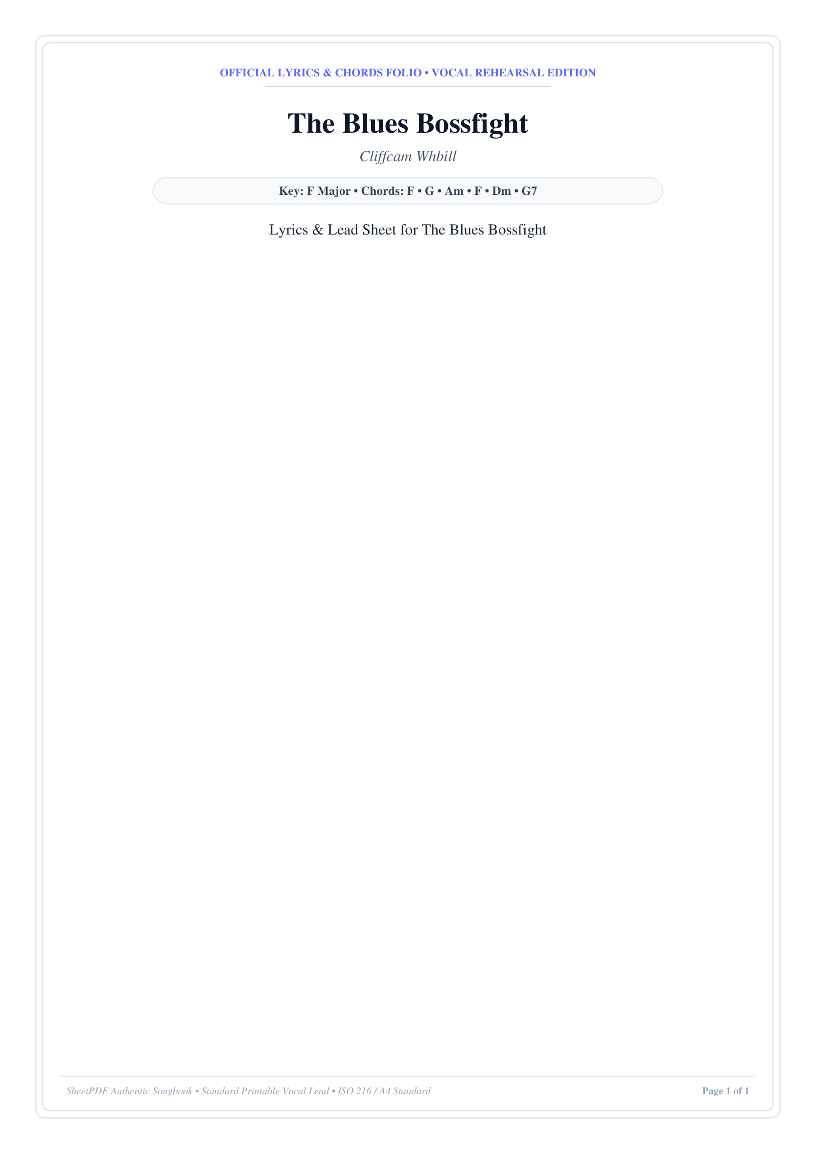 The Blues Bossfight Piano Sheet Music Page 1 Free PDF