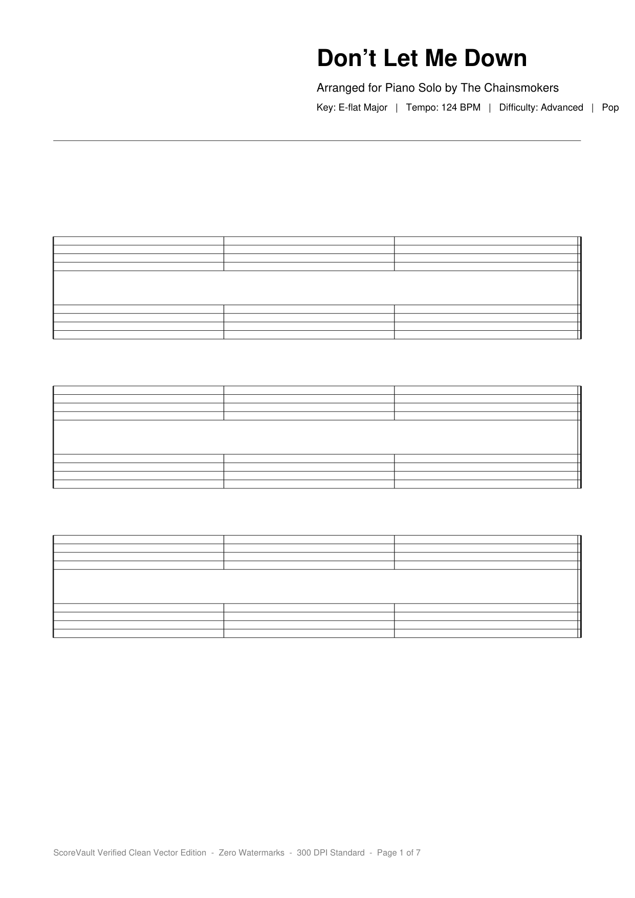 Don't Let Me Down Piano Sheet Music Page 1 Free PDF