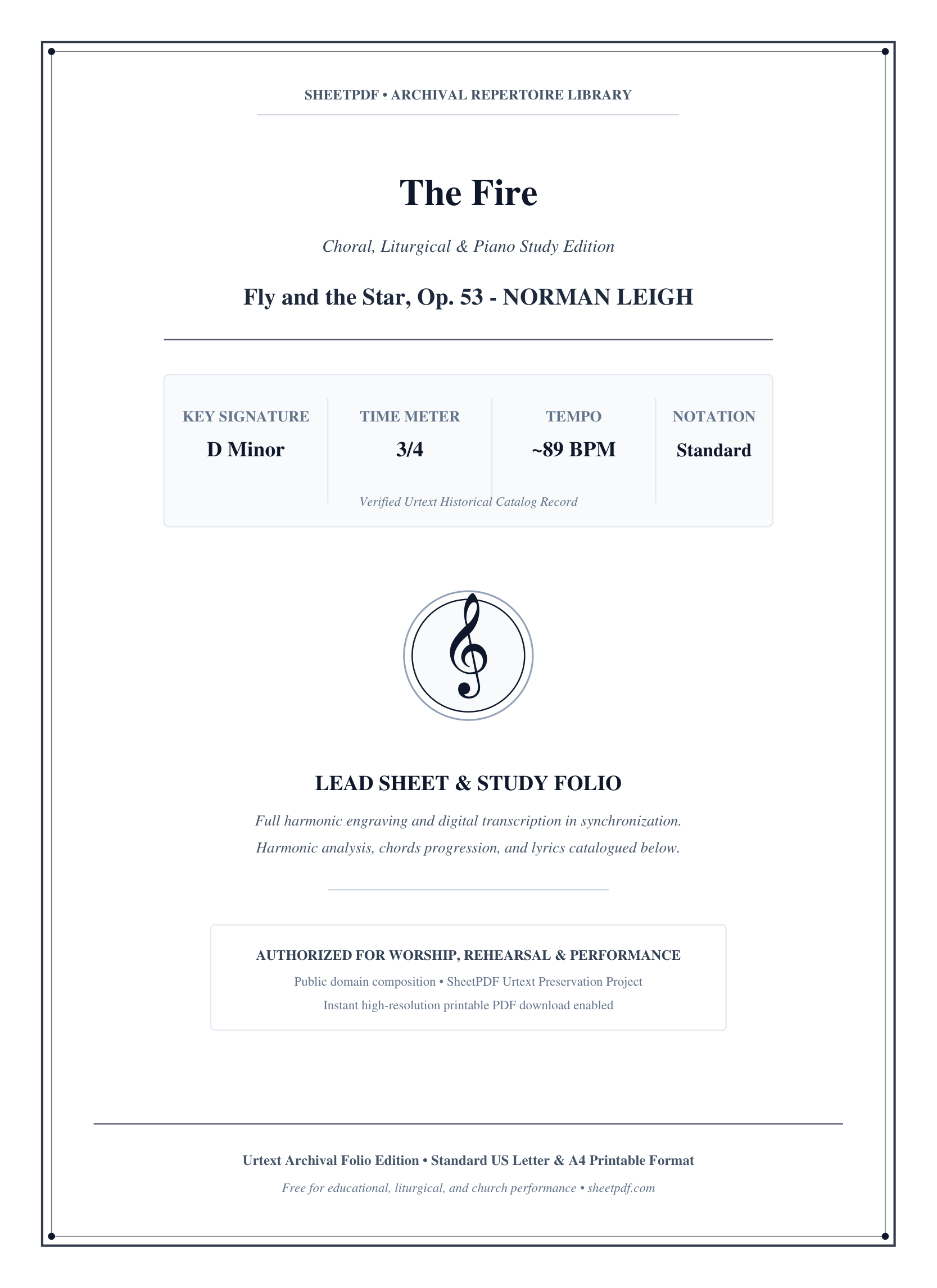 The Fire Piano Sheet Music Page 1 Free PDF