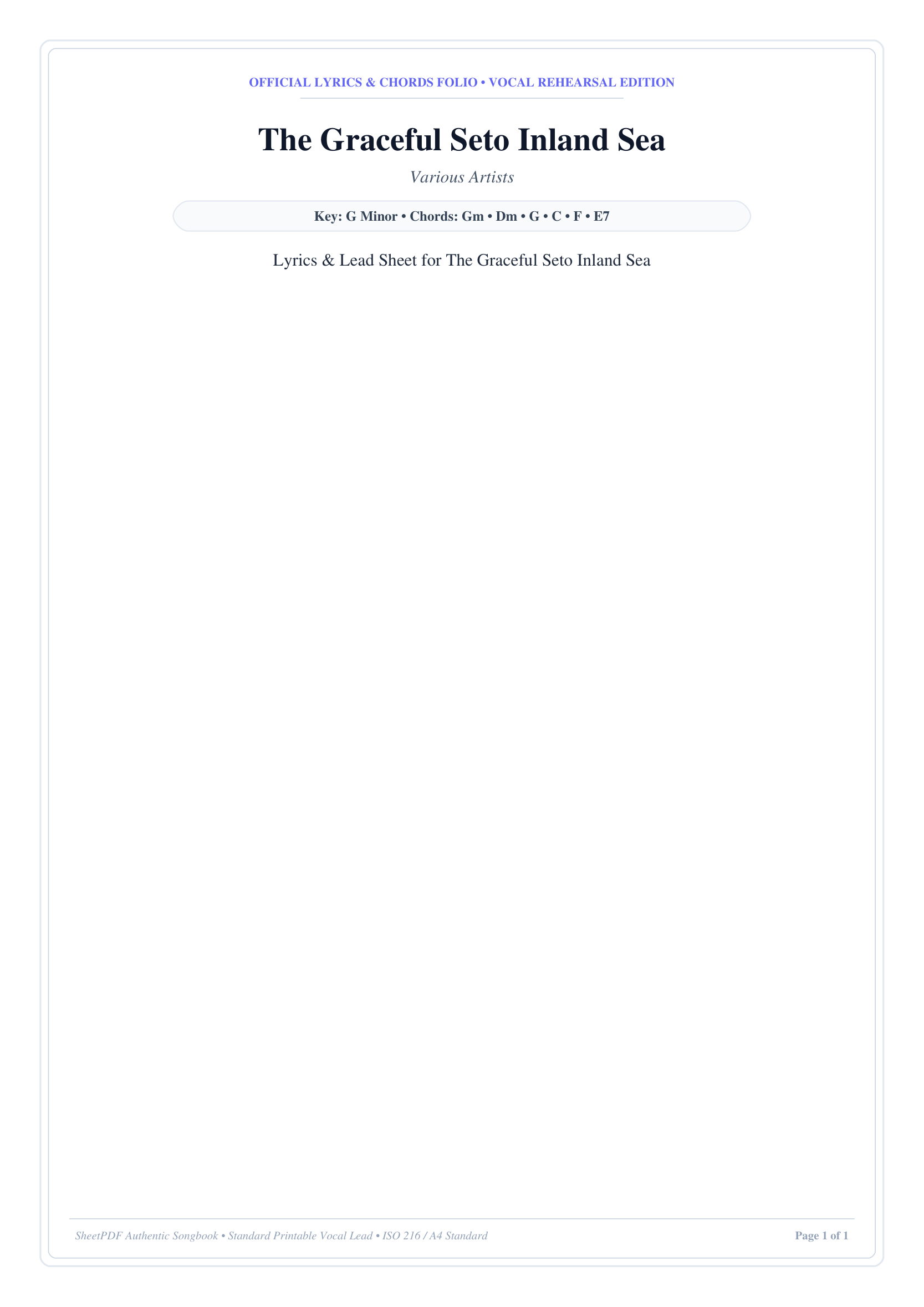 The Graceful Seto Inland Sea Piano Sheet Music Page 1 Free PDF