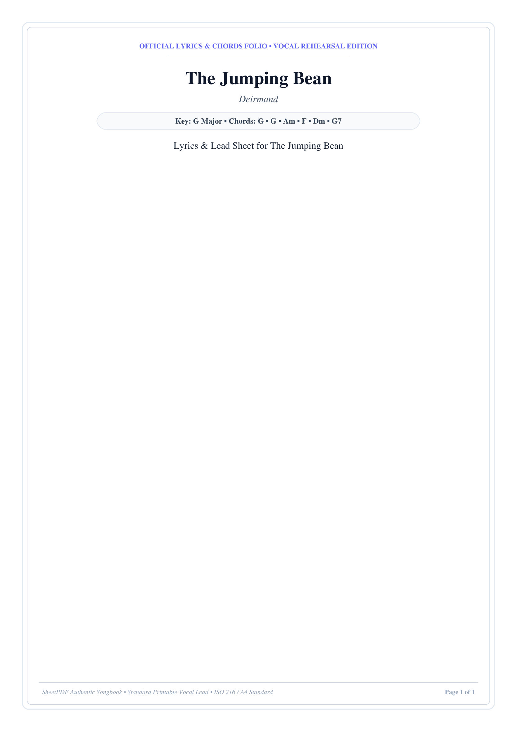 The Jumping Bean Lyrics & Chords Folio