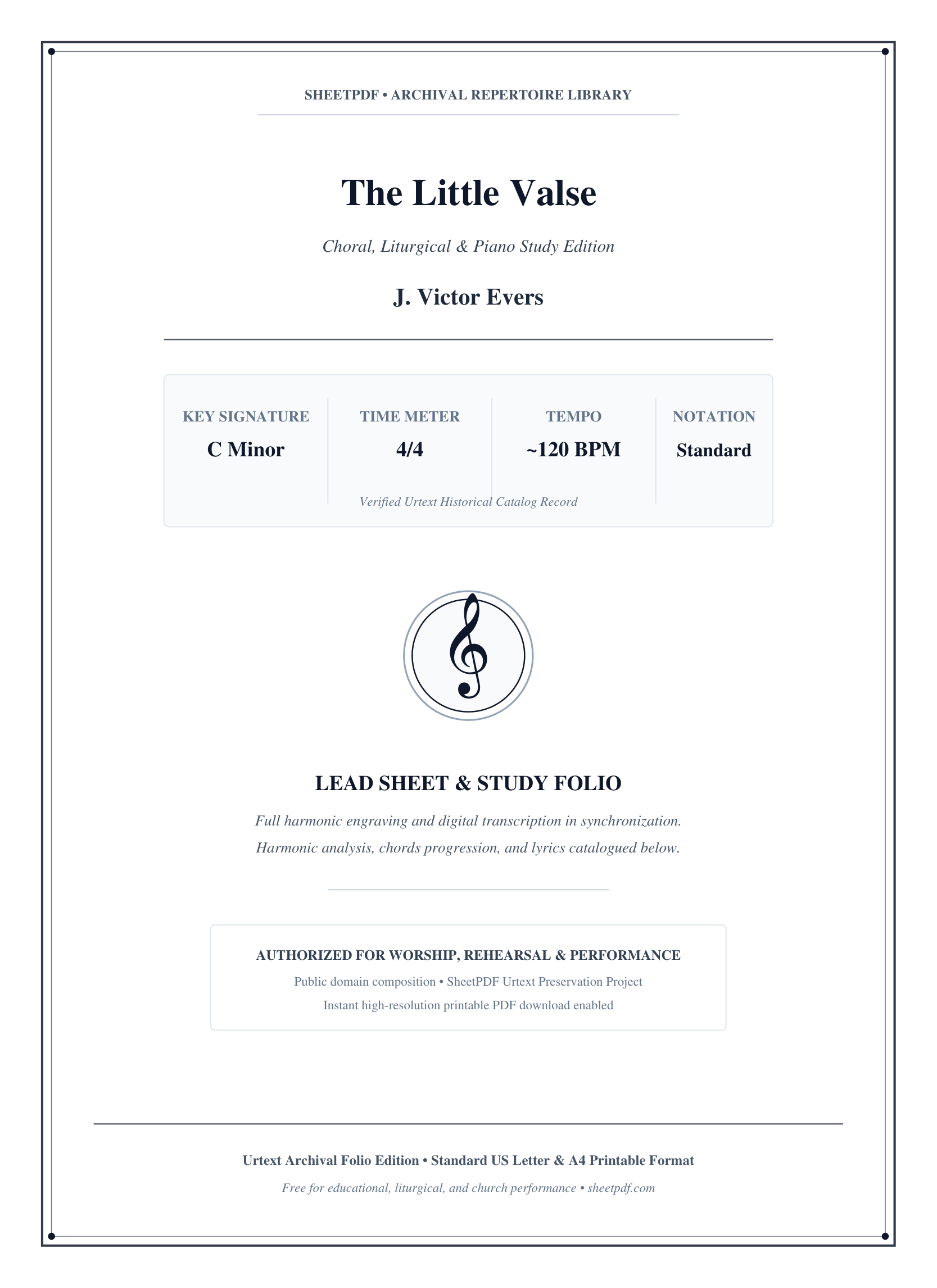 The Little Valse Piano Sheet Music Score Page 1