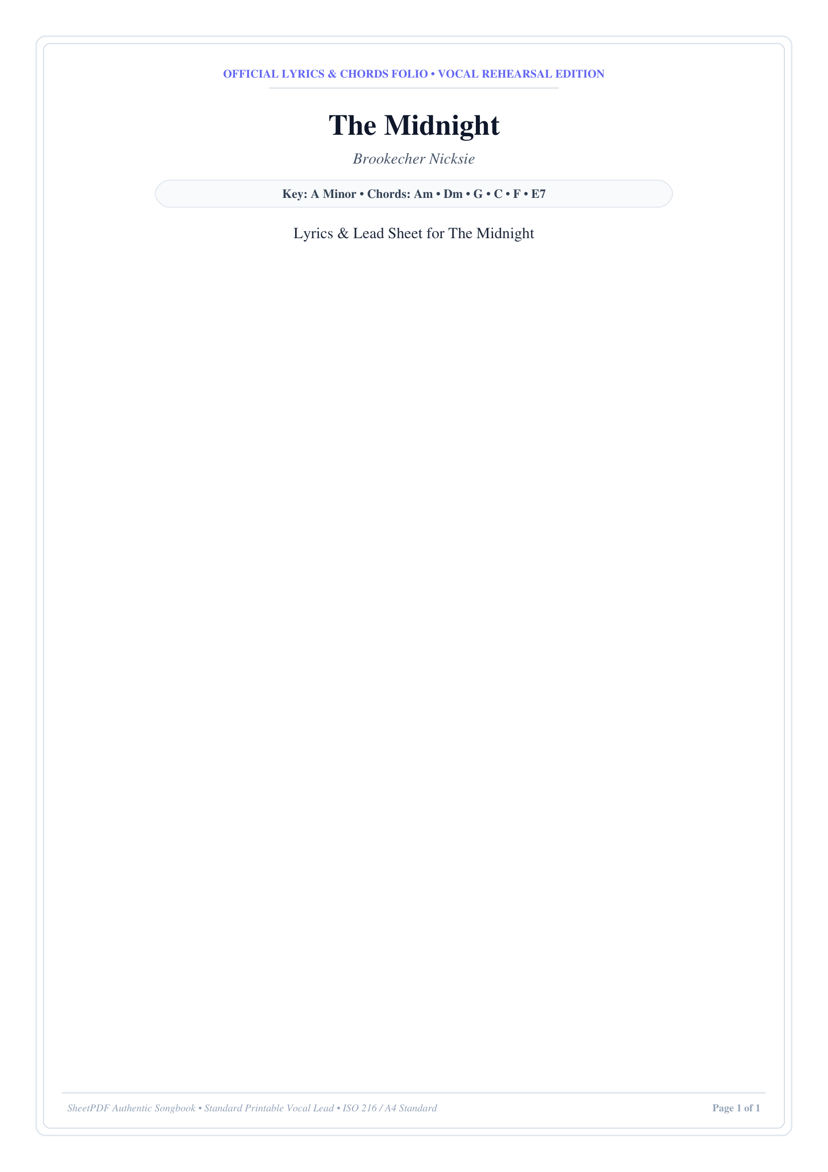 The Midnight Piano Sheet Music Page 1 Free PDF