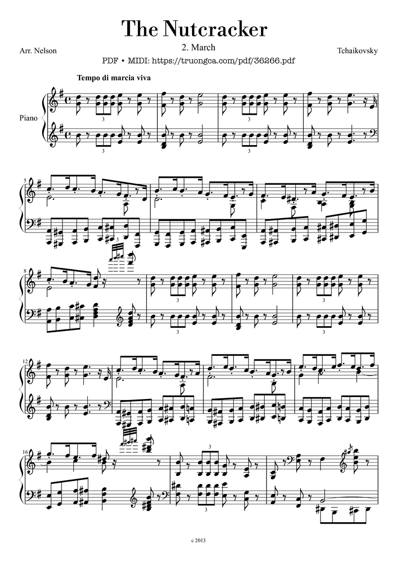 The Nutcracker Piano Sheet Music Page 1 Free PDF