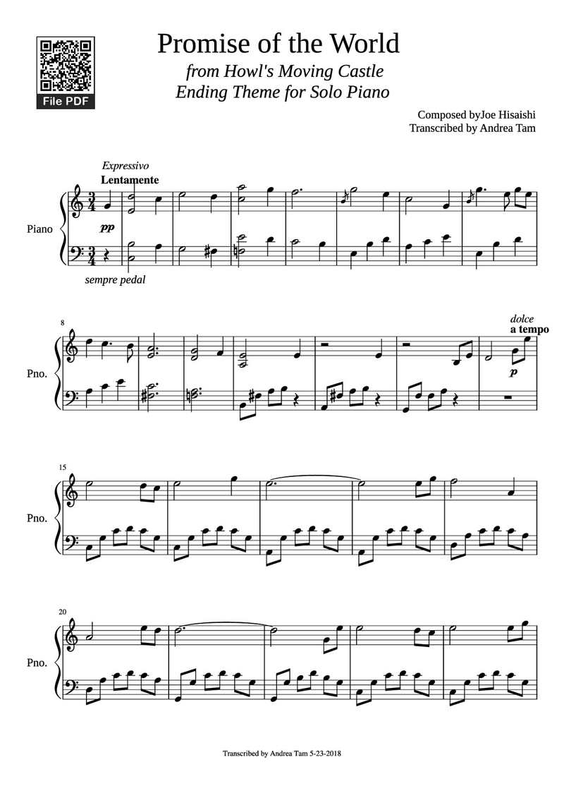 The Promise Piano Sheet Music Page 1 Free PDF